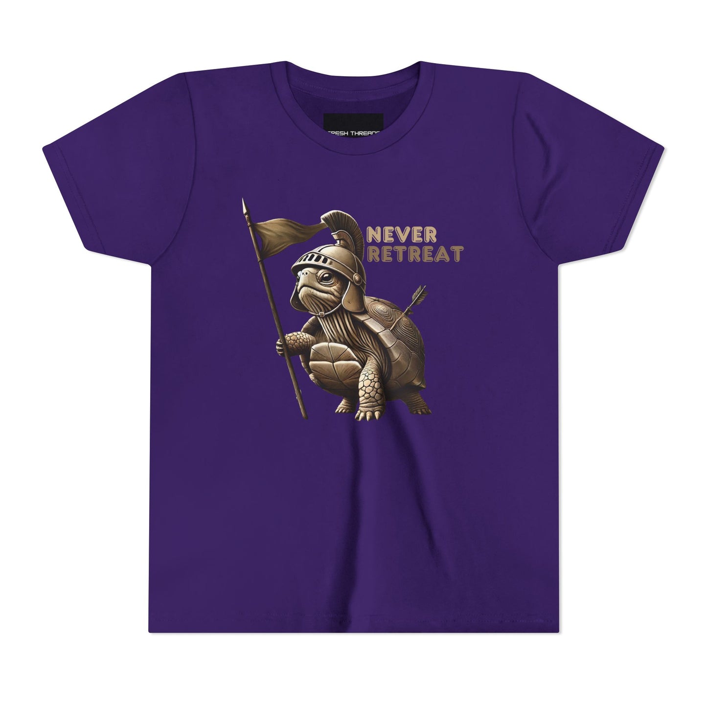 Youth Short Sleeve Tee - Never Retreat Warrior Turtle Design