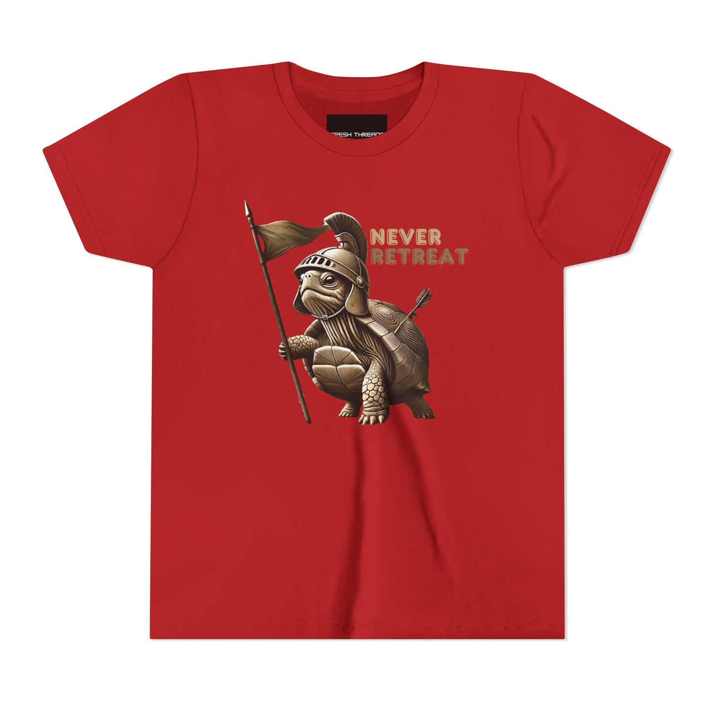 Youth Short Sleeve Tee - Never Retreat Warrior Turtle Design