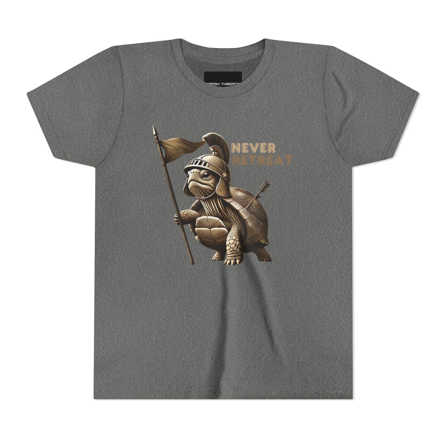 Youth Short Sleeve Tee - Never Retreat Warrior Turtle Design