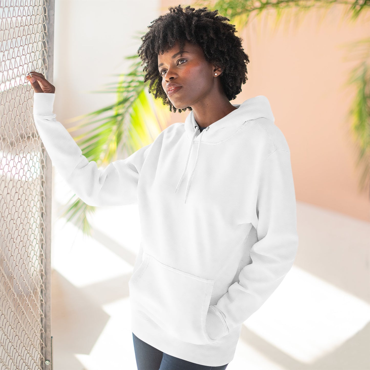 Airborne Silver Winged On Back, Cozy Three-Panel Fleece Hoodie for Everyday Comfort