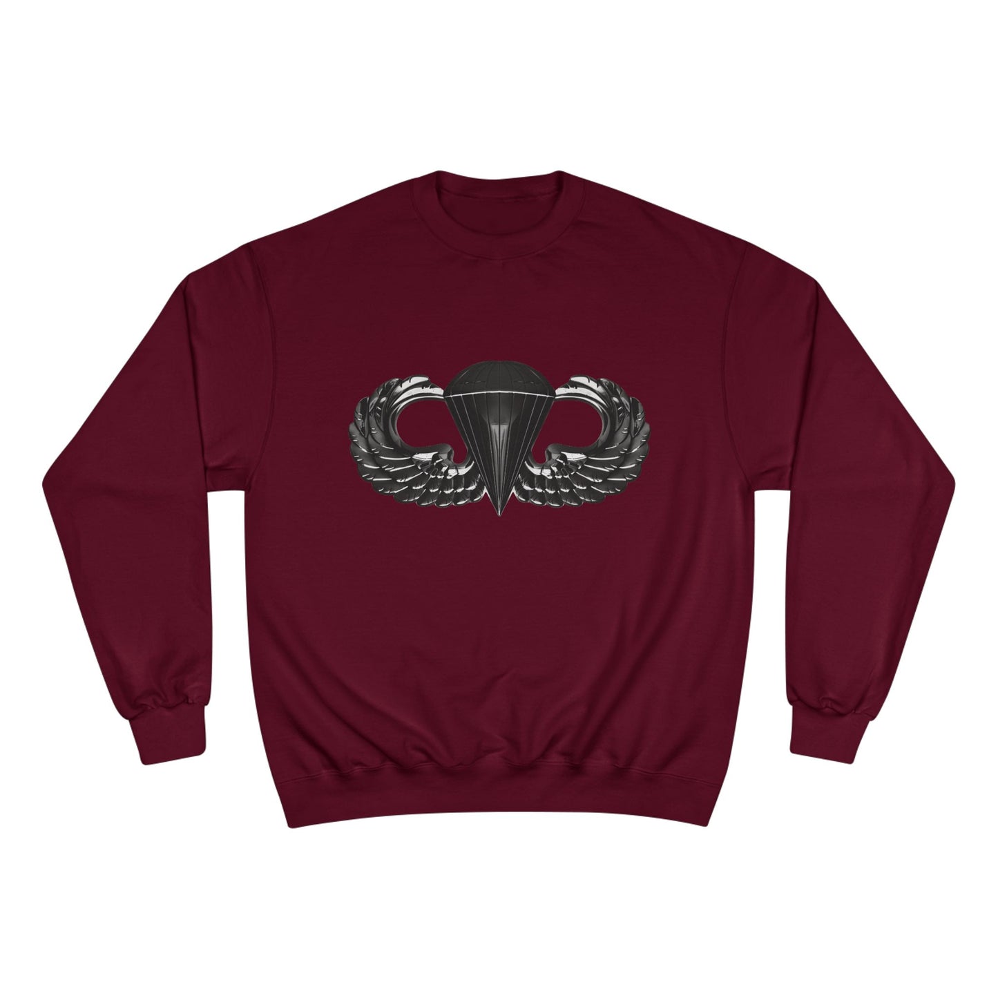 Champion Sweatshirt with Airborne Black Winged Design - Perfect for Casual Outings and Celebrations