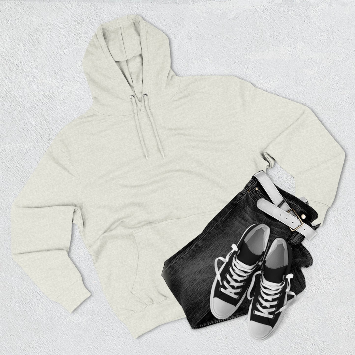 Airborne Silver Winged On Back, Cozy Three-Panel Fleece Hoodie for Everyday Comfort