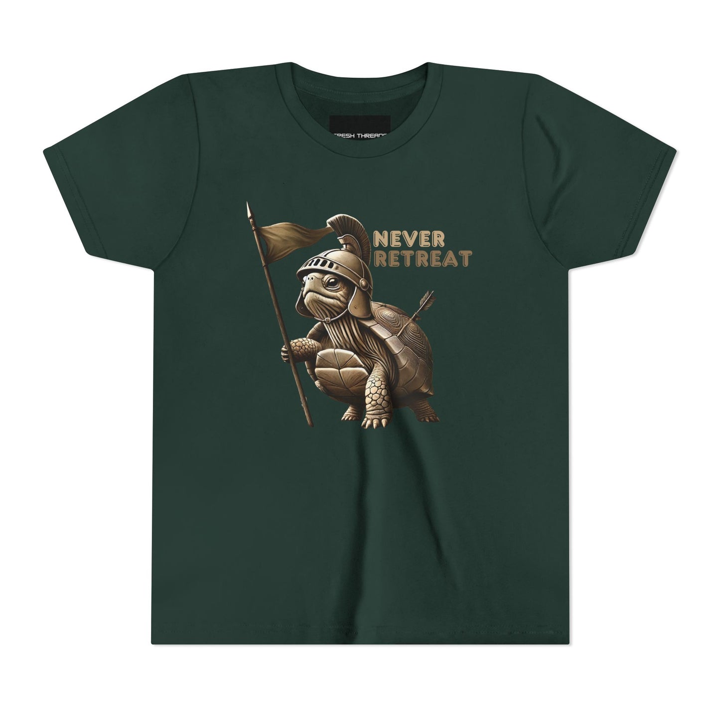 Youth Short Sleeve Tee - Never Retreat Warrior Turtle Design