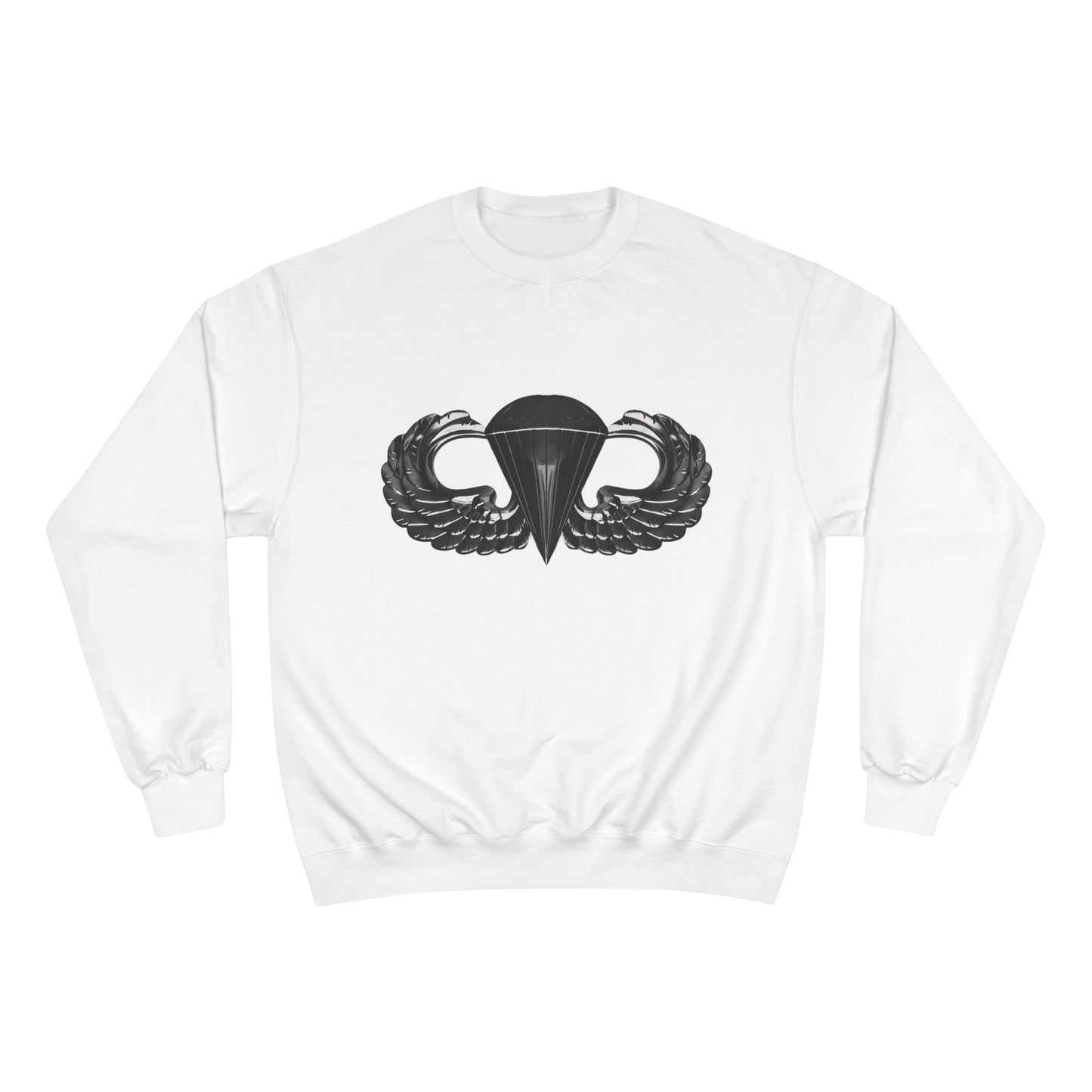 Champion Sweatshirt with Airborne Black Winged Design - Perfect for Casual Outings and Celebrations