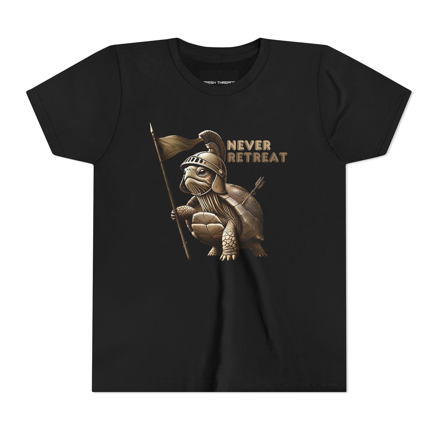 Youth Short Sleeve Tee - Never Retreat Warrior Turtle Design