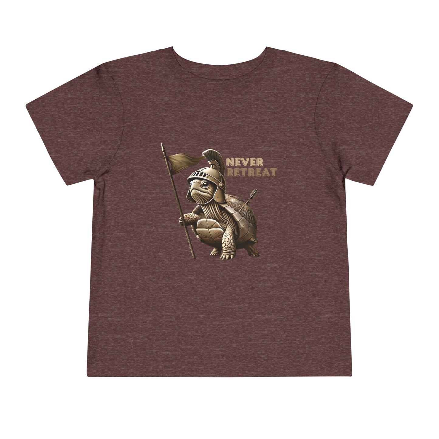 Never Retreat Toddler T-Shirt - Cute Warrior Turtle Design