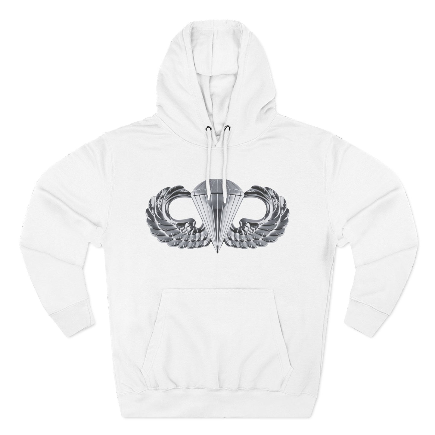 Airborne Silver Winged Cozy Three-Panel Fleece Hoodie for Everyday Comfort