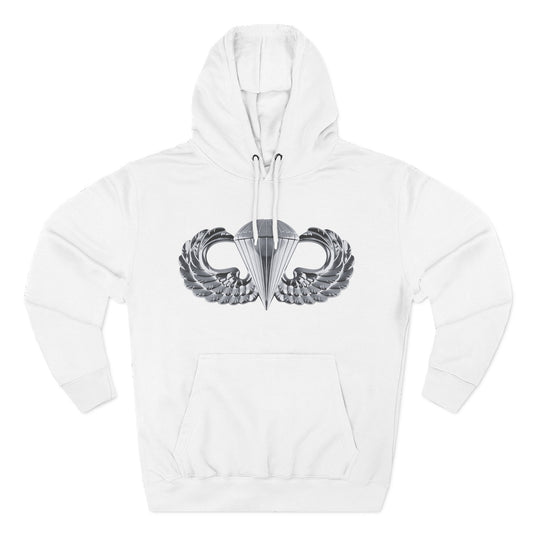 Airborne Silver Winged Cozy Three-Panel Fleece Hoodie for Everyday Comfort