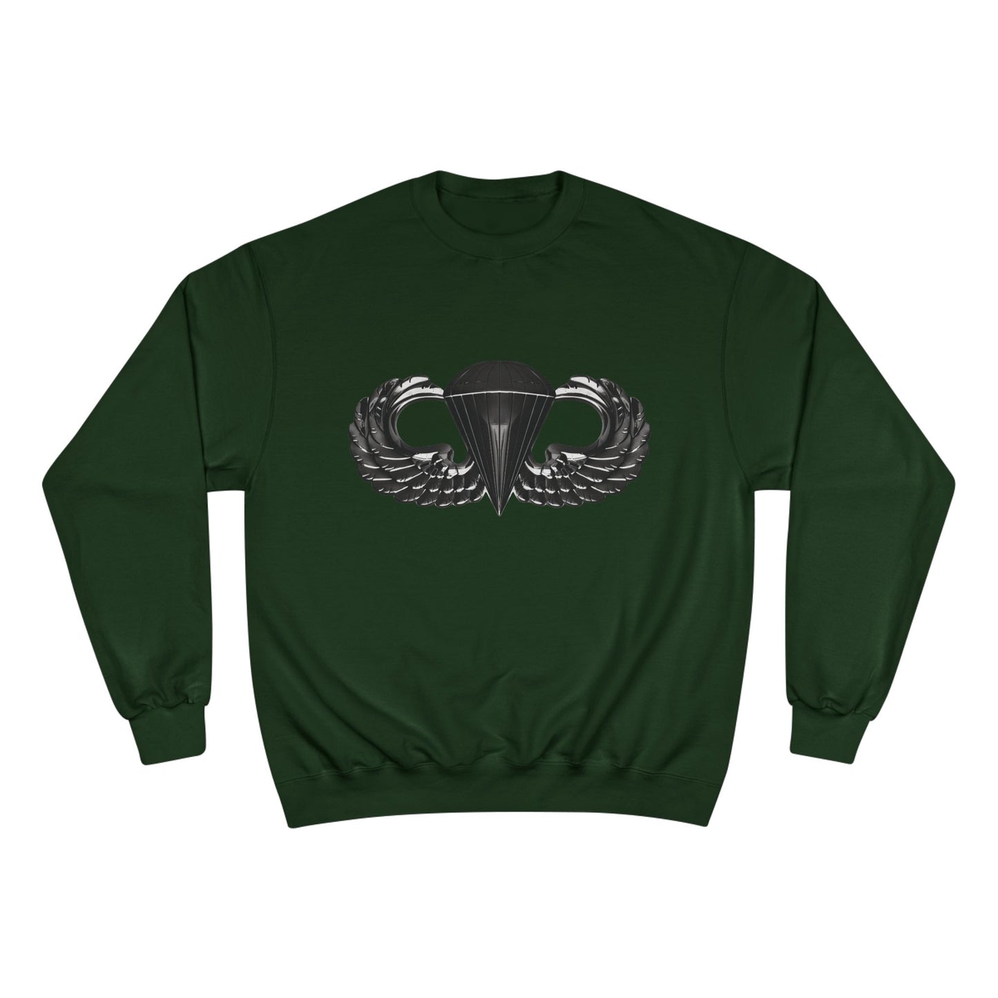 Champion Sweatshirt with Airborne Black Winged Design - Perfect for Casual Outings and Celebrations