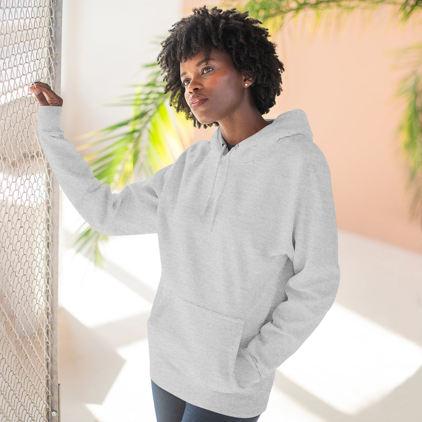 Airborne Silver Winged On Back, Cozy Three-Panel Fleece Hoodie for Everyday Comfort