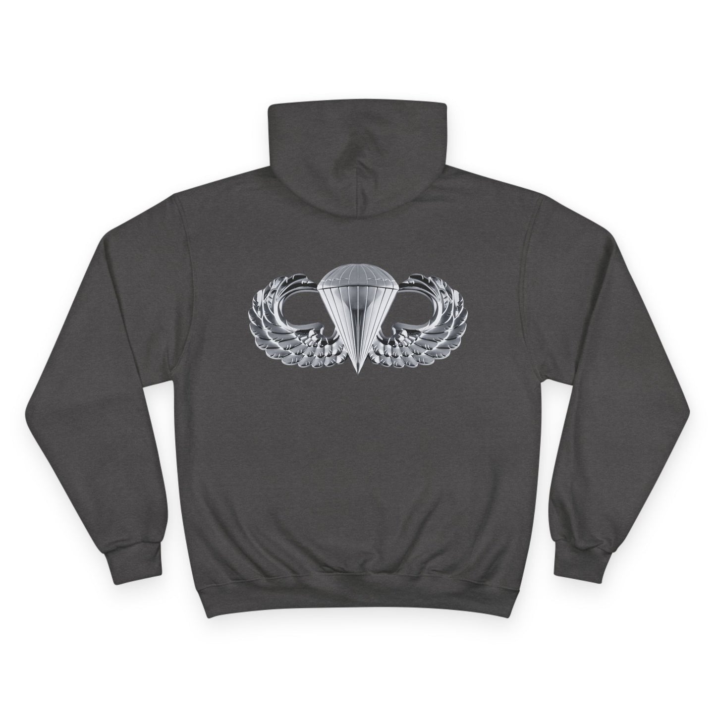 Champion Hoodie with Airborne Silver Wings Design - Stylish and Comfy for Active Lifestyles