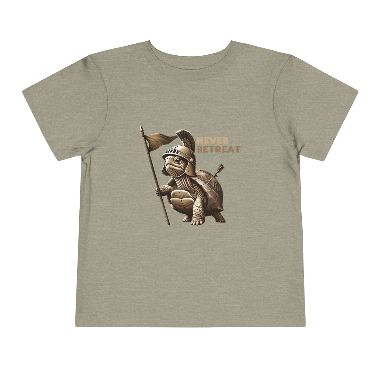 Never Retreat Toddler T-Shirt - Cute Warrior Turtle Design