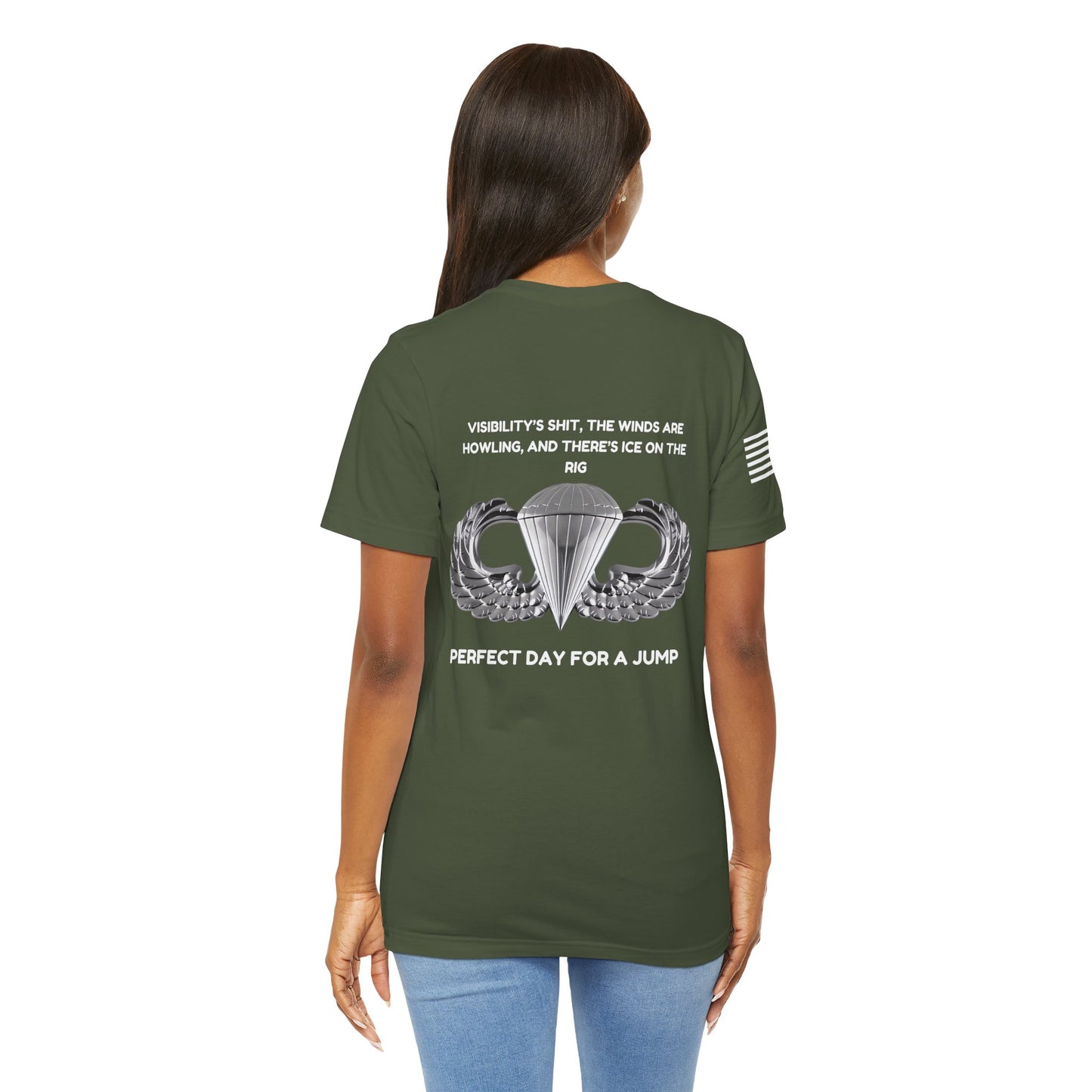 Airborne Military Unisex Tee - Army Navy Marines Airforce, Lightweight Airlume Cotton Shirt, Casual & Semi-Formal Wear, Military Holidays,