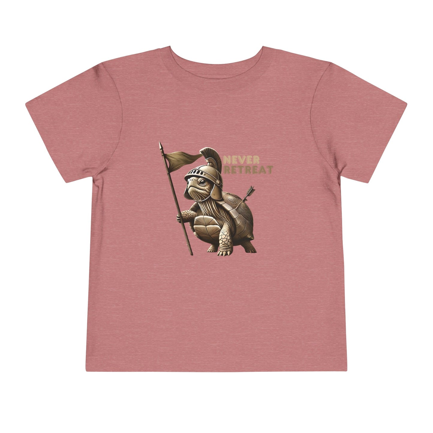 Never Retreat Toddler T-Shirt - Cute Warrior Turtle Design