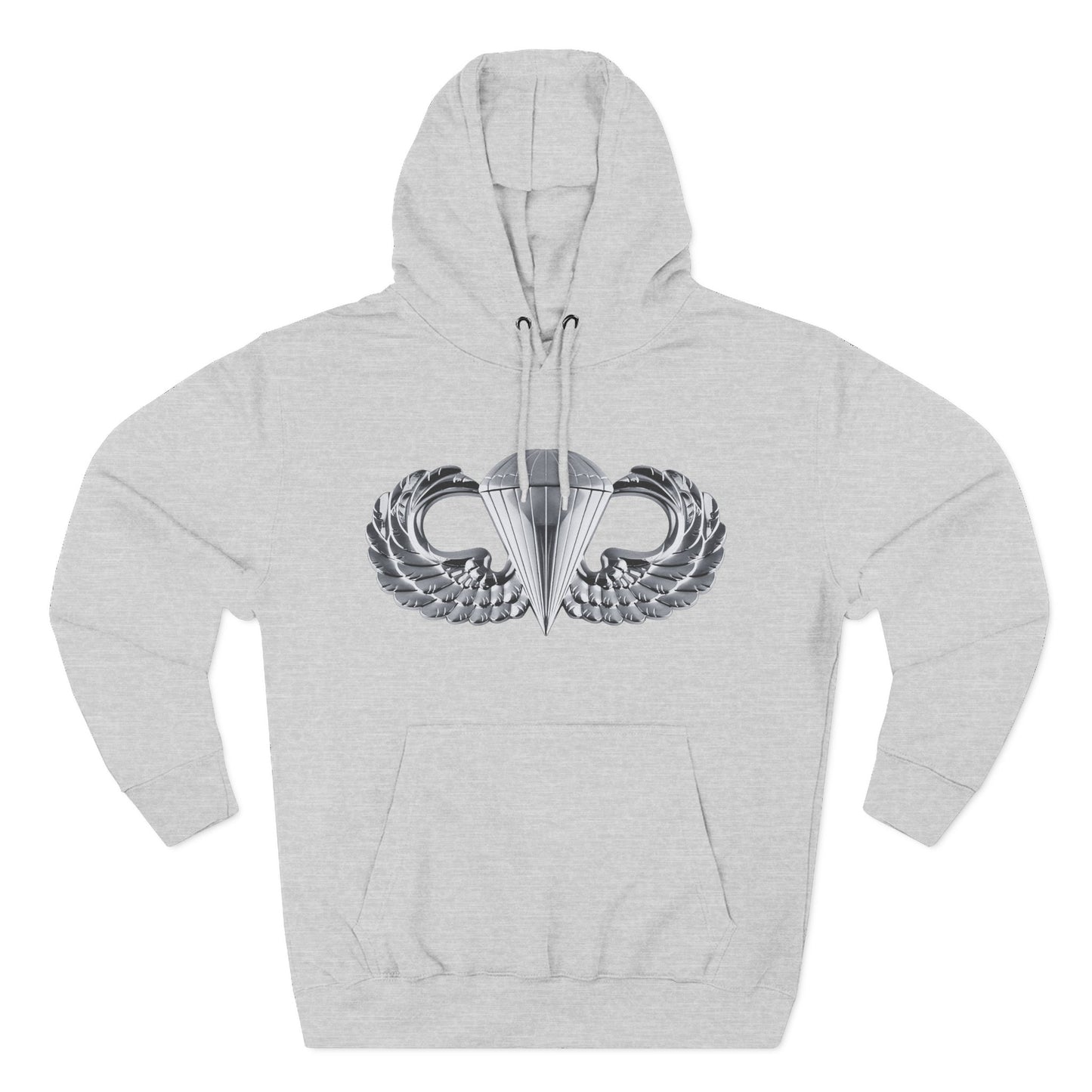 Airborne Silver Winged Cozy Three-Panel Fleece Hoodie for Everyday Comfort