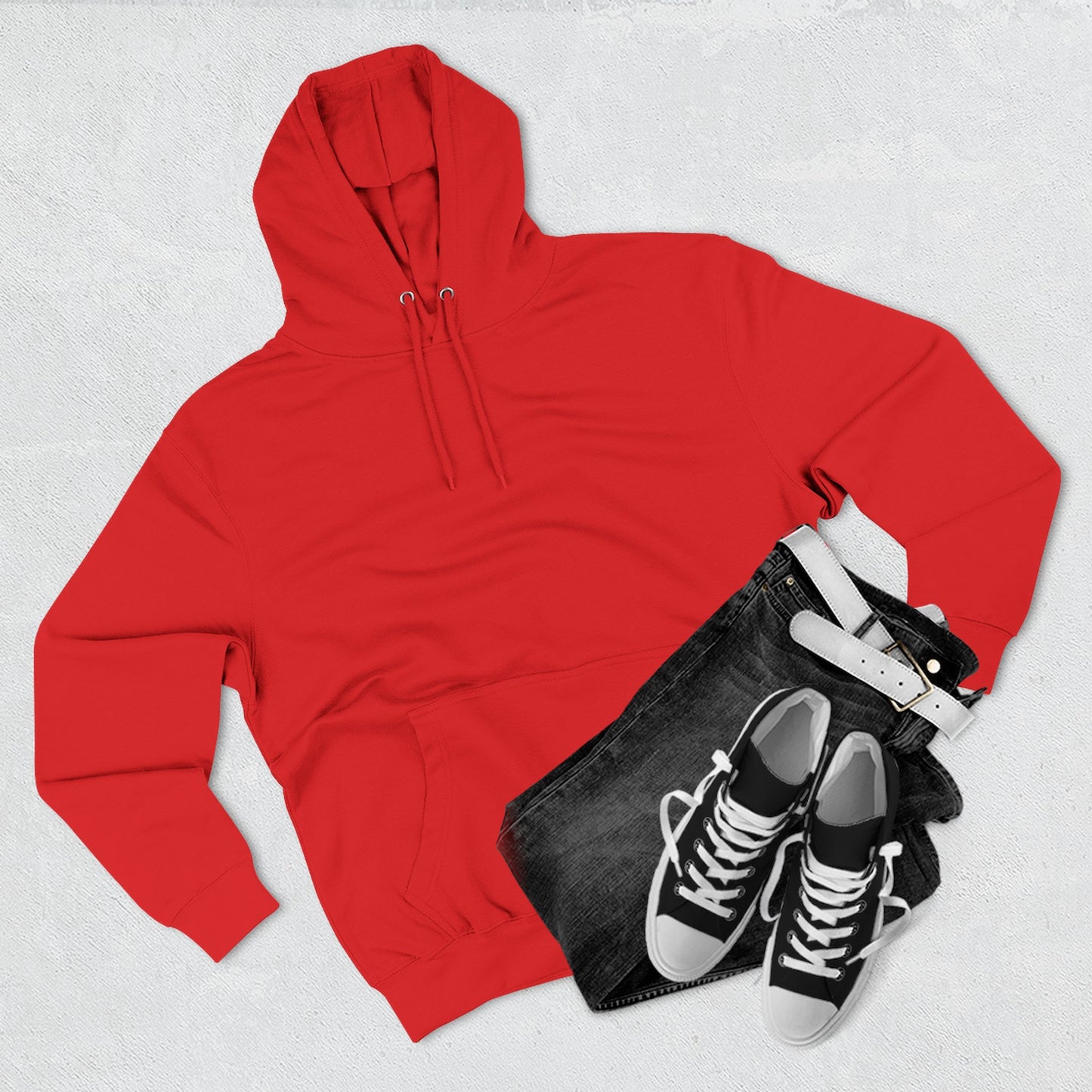 Airborne Black Winged on Back, Cozy Three-Panel Fleece Hoodie for Everyday Comfort