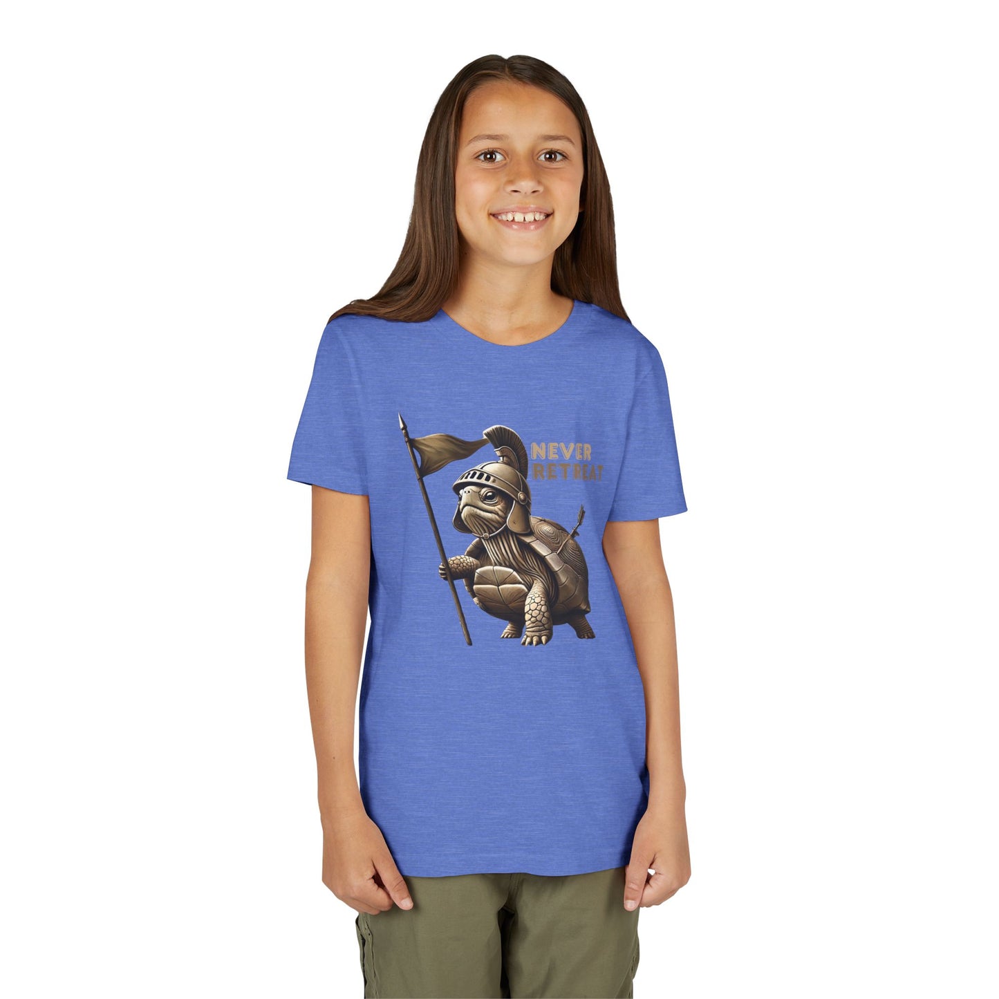 Youth Short Sleeve Tee - Never Retreat Warrior Turtle Design