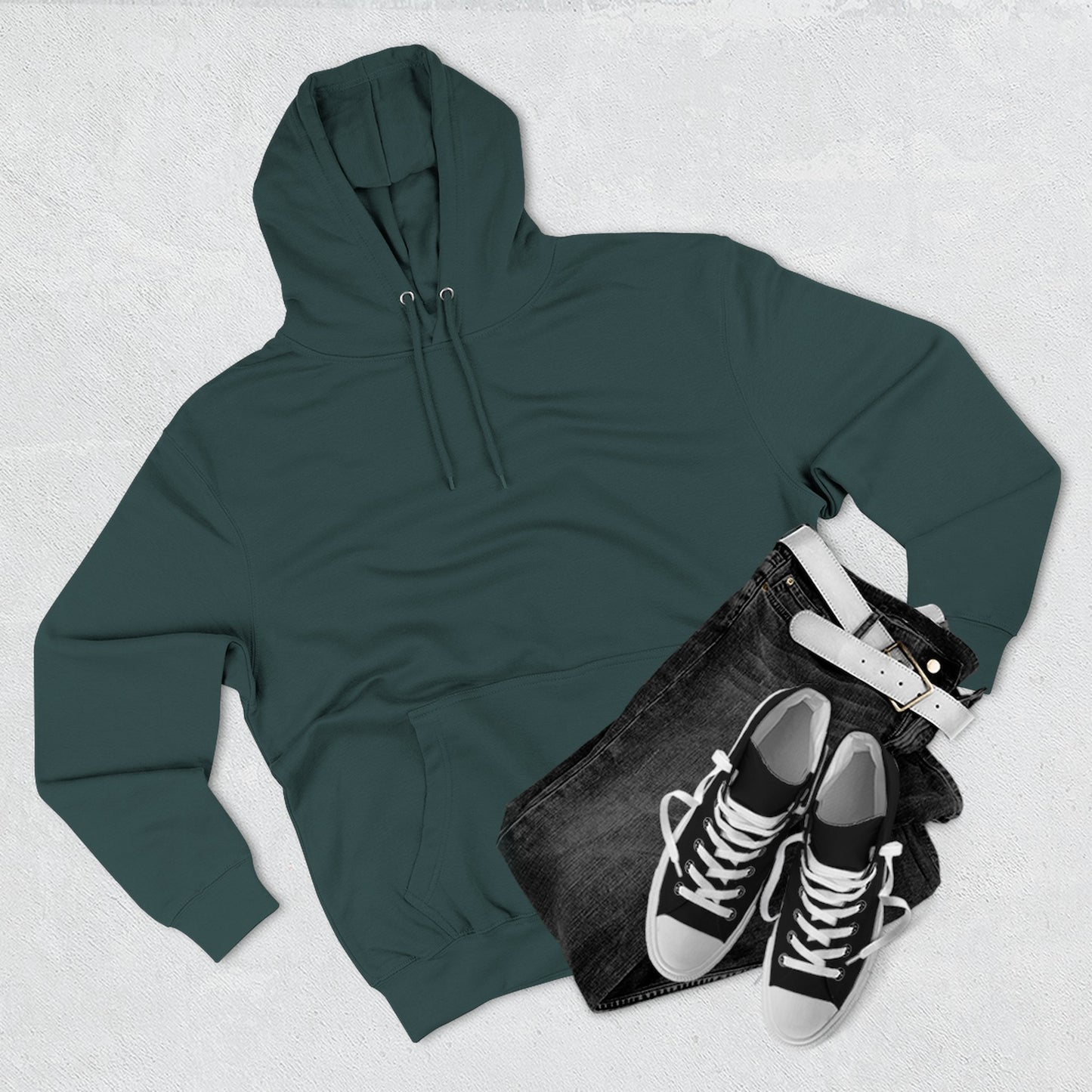 Airborne Silver Winged On Back, Cozy Three-Panel Fleece Hoodie for Everyday Comfort