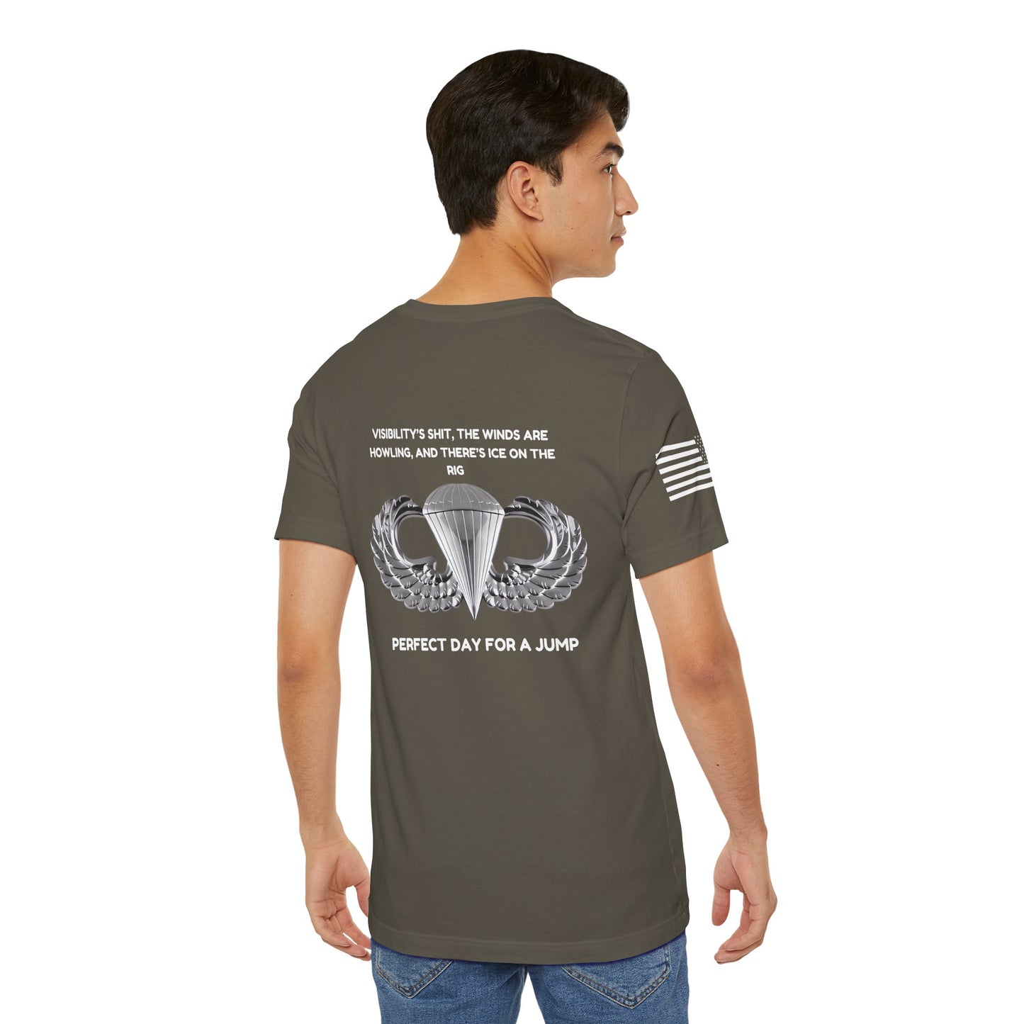 Airborne Military Unisex Tee - Army Navy Marines Airforce, Lightweight Airlume Cotton Shirt, Casual & Semi-Formal Wear, Military Holidays,