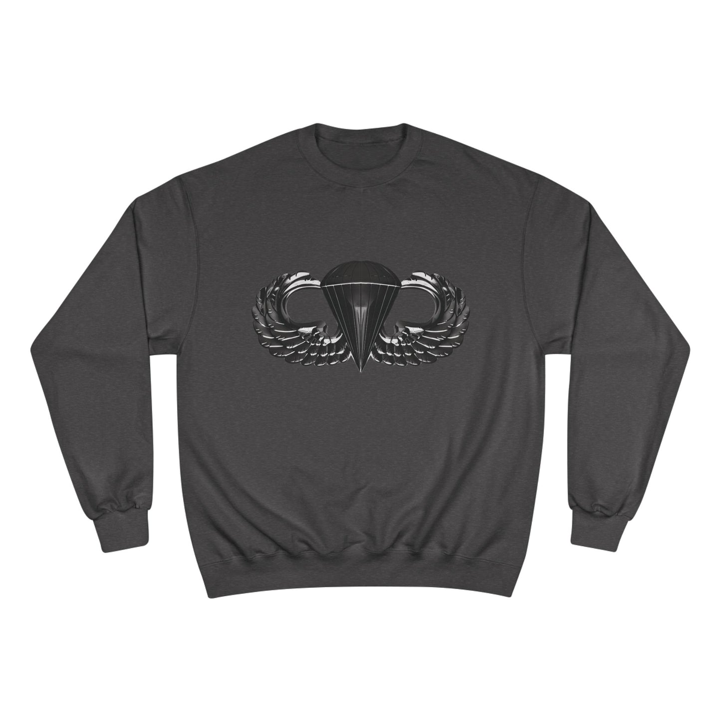 Champion Sweatshirt with Airborne Black Winged Design - Perfect for Casual Outings and Celebrations