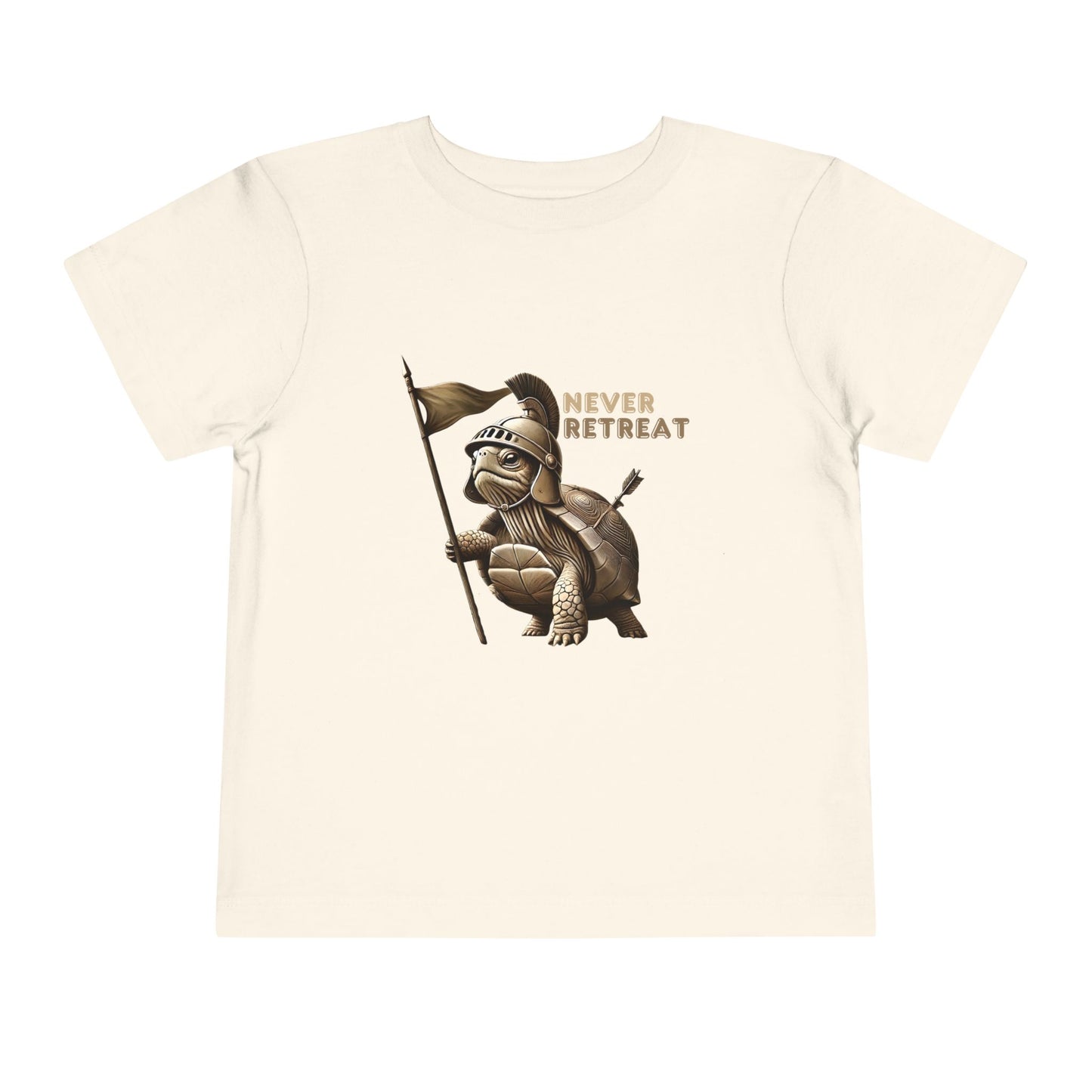 Never Retreat Toddler T-Shirt - Cute Warrior Turtle Design