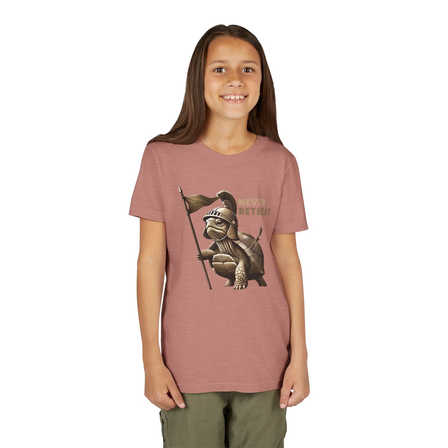 Youth Short Sleeve Tee - Never Retreat Warrior Turtle Design