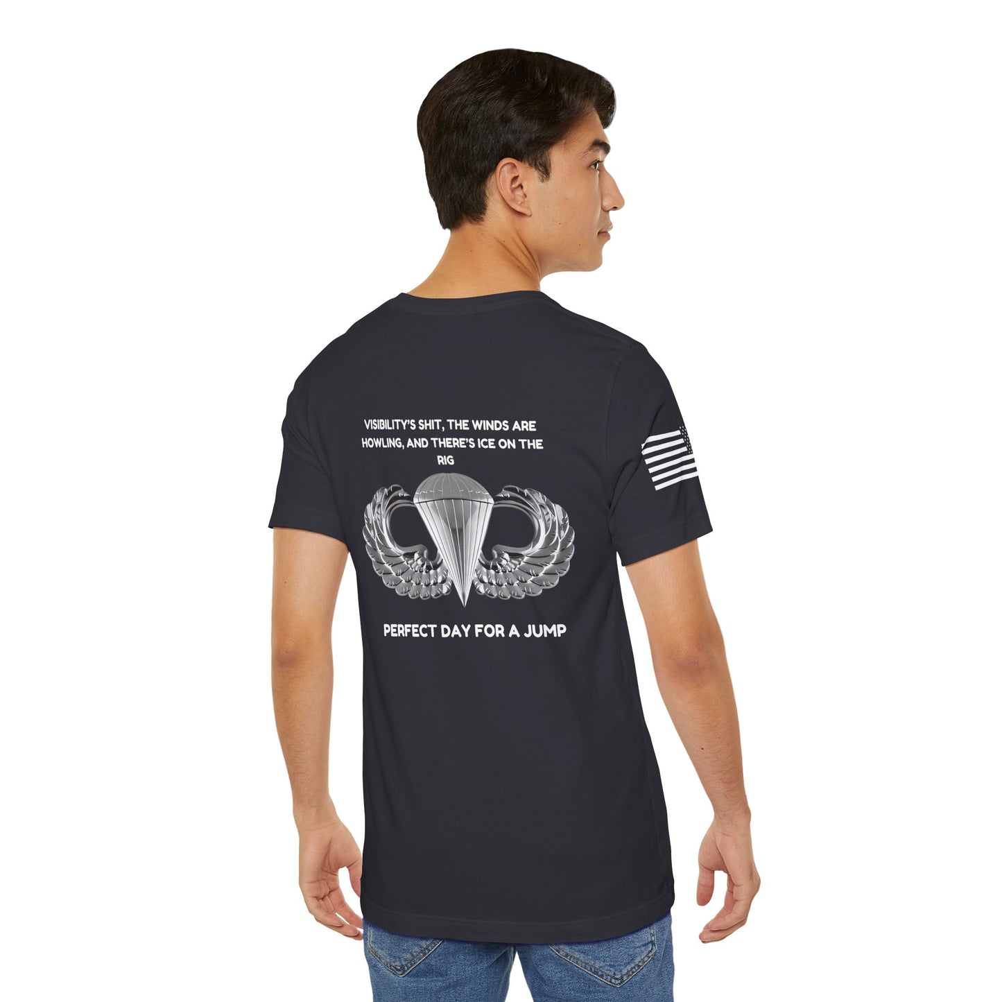 Airborne Military Unisex Tee - Army Navy Marines Airforce, Lightweight Airlume Cotton Shirt, Casual & Semi-Formal Wear, Military Holidays,