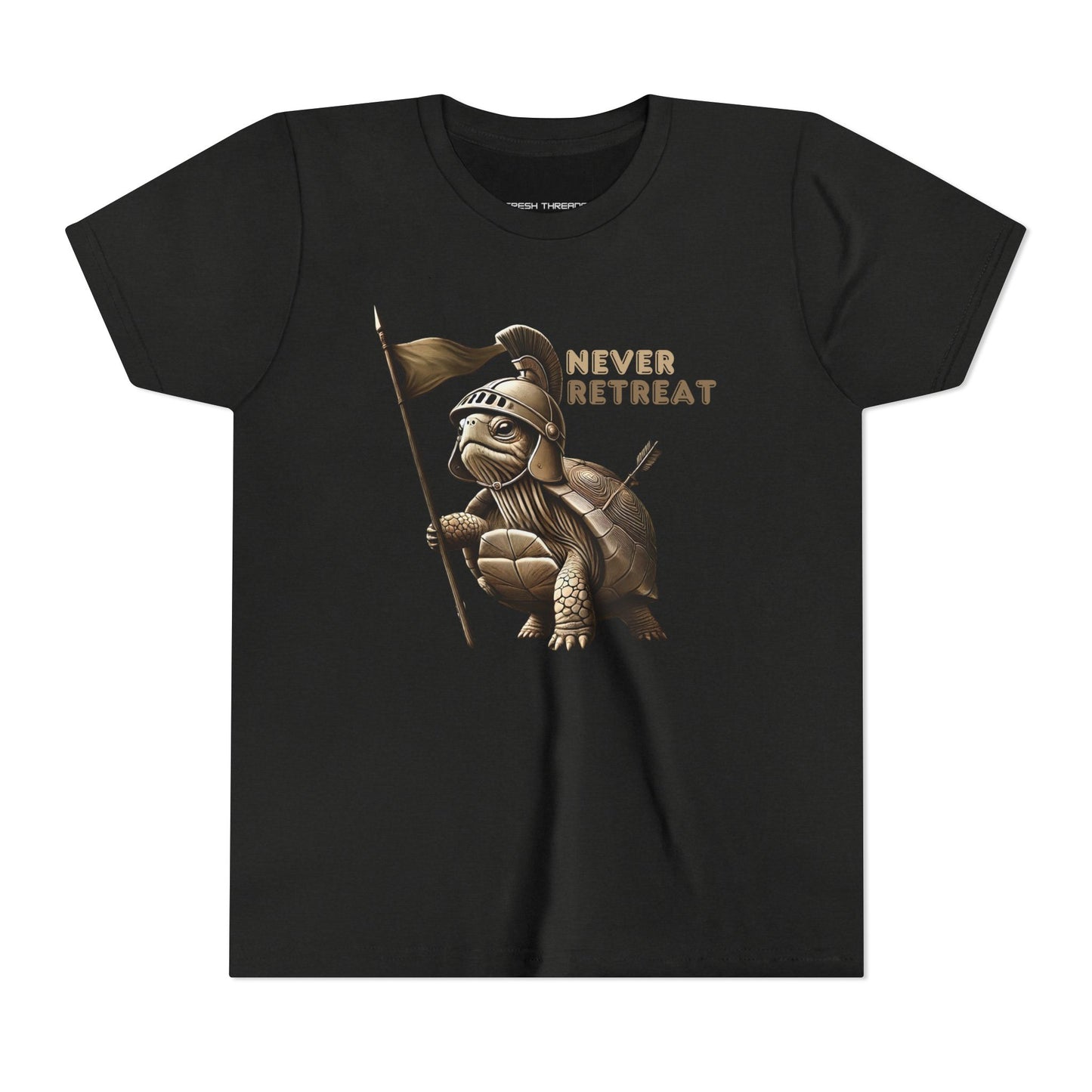 Youth Short Sleeve Tee - Never Retreat Warrior Turtle Design