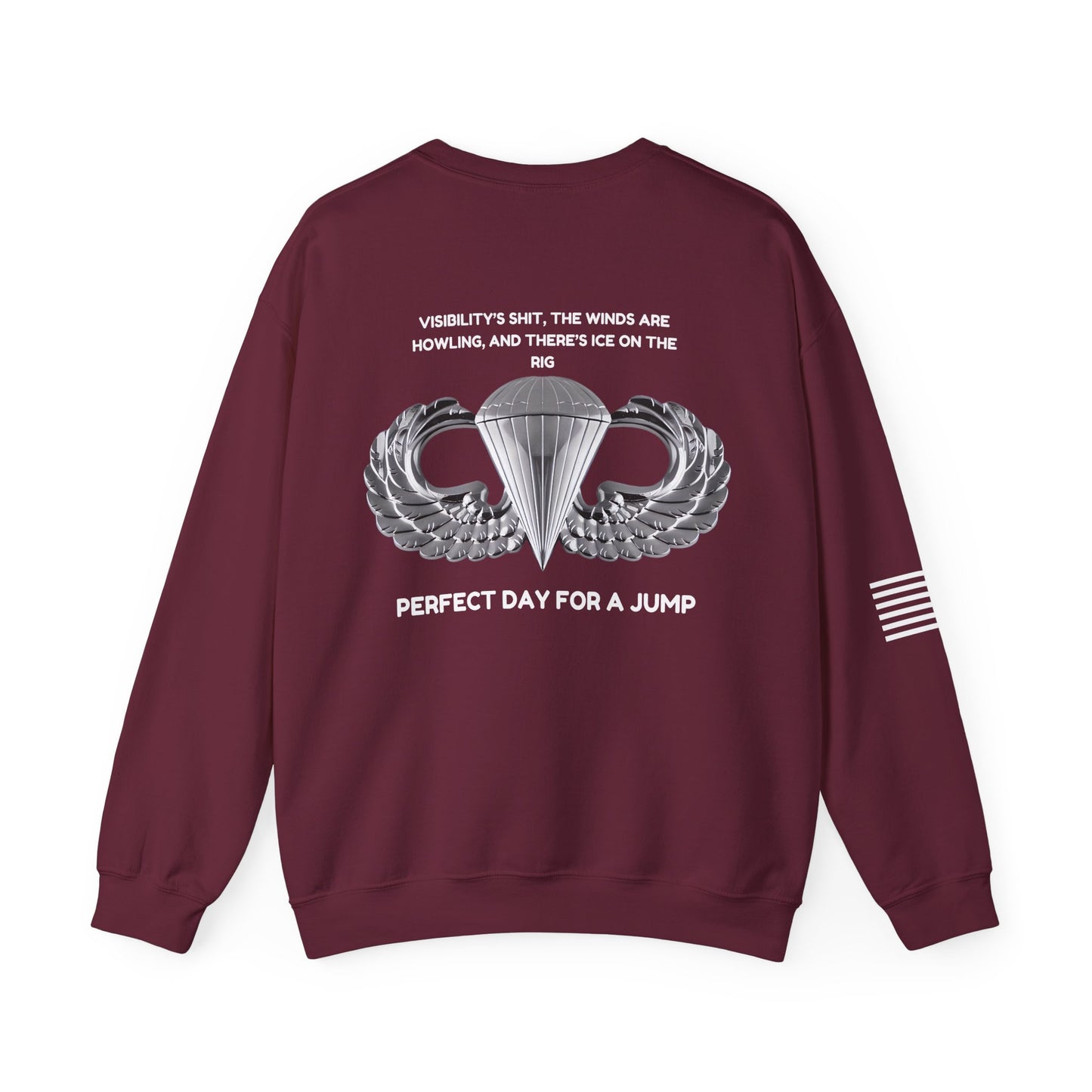 Airborne Sweatshirt, Perfect Day Crewneck, Adventure Apparel, Sporty Military Gift, Motivational Clothing