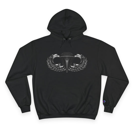 Champion Hoodie with Airborne Black Wings Design - Stylish and Comfy for Active Lifestyles