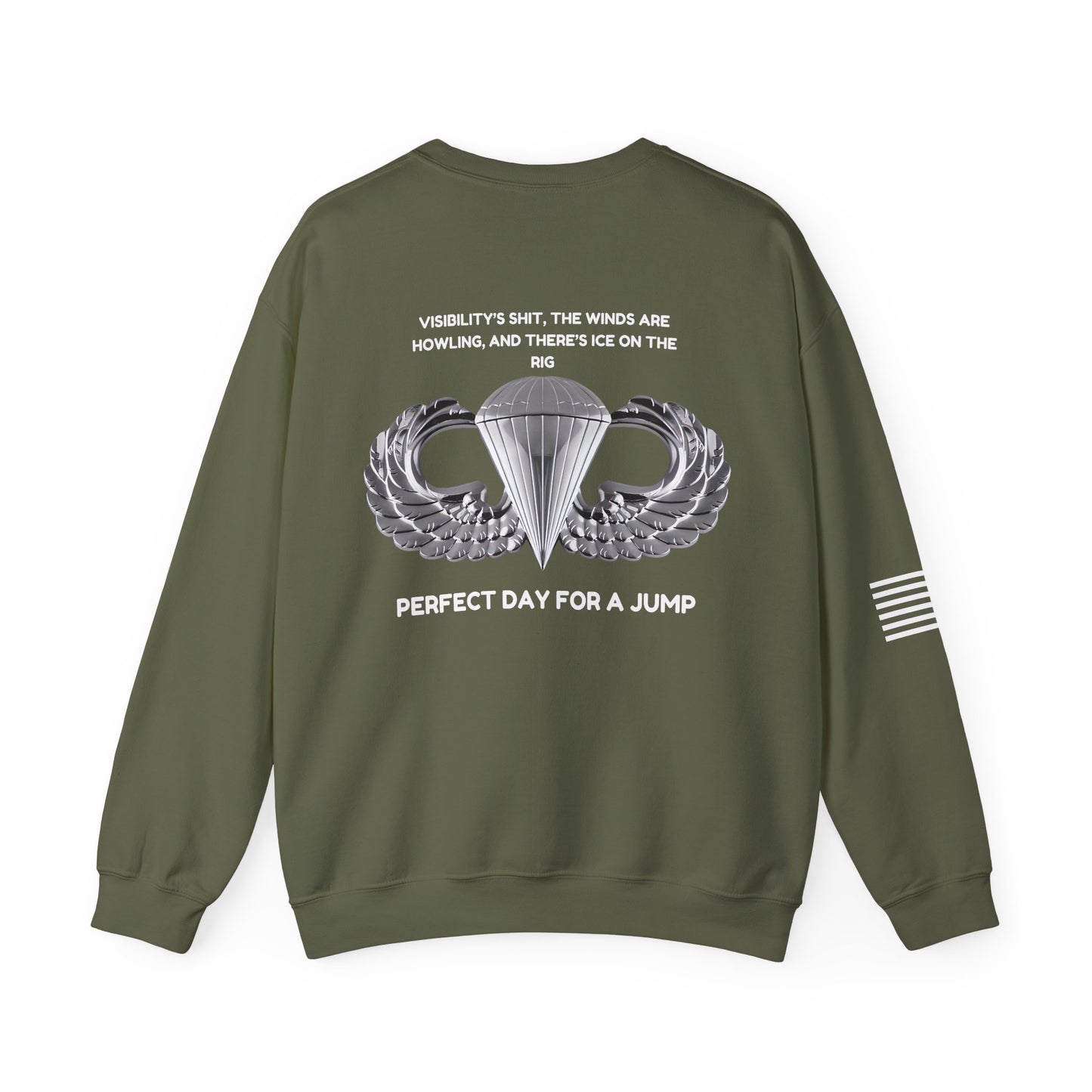 Airborne Sweatshirt, Perfect Day Crewneck, Adventure Apparel, Sporty Military Gift, Motivational Clothing