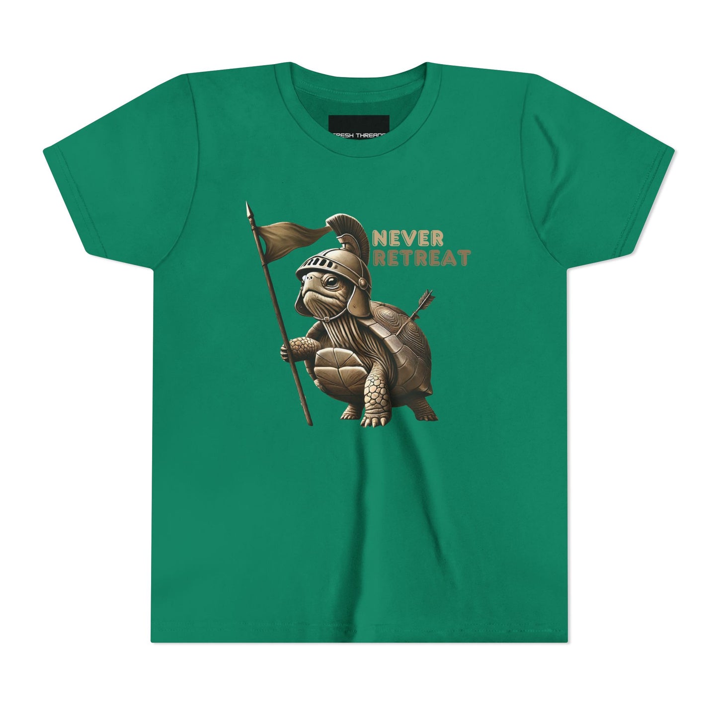 Youth Short Sleeve Tee - Never Retreat Warrior Turtle Design