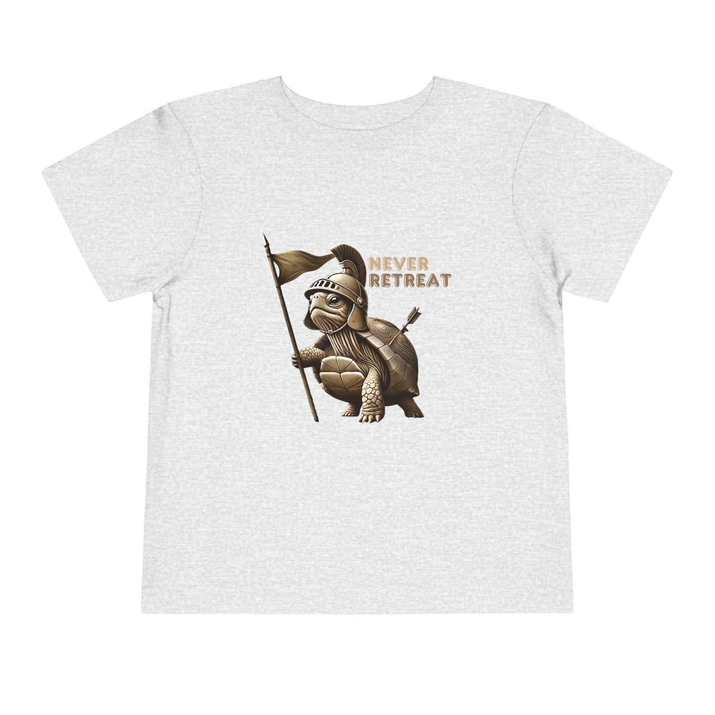 Never Retreat Toddler T-Shirt - Cute Warrior Turtle Design