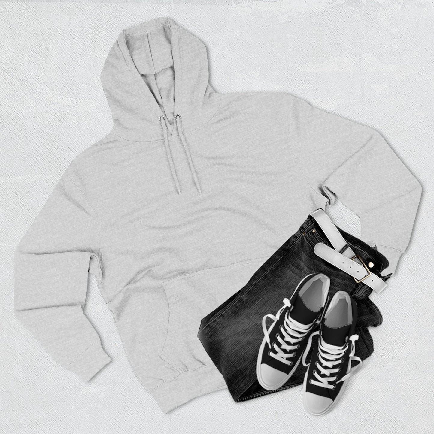 Airborne Silver Winged On Back, Cozy Three-Panel Fleece Hoodie for Everyday Comfort