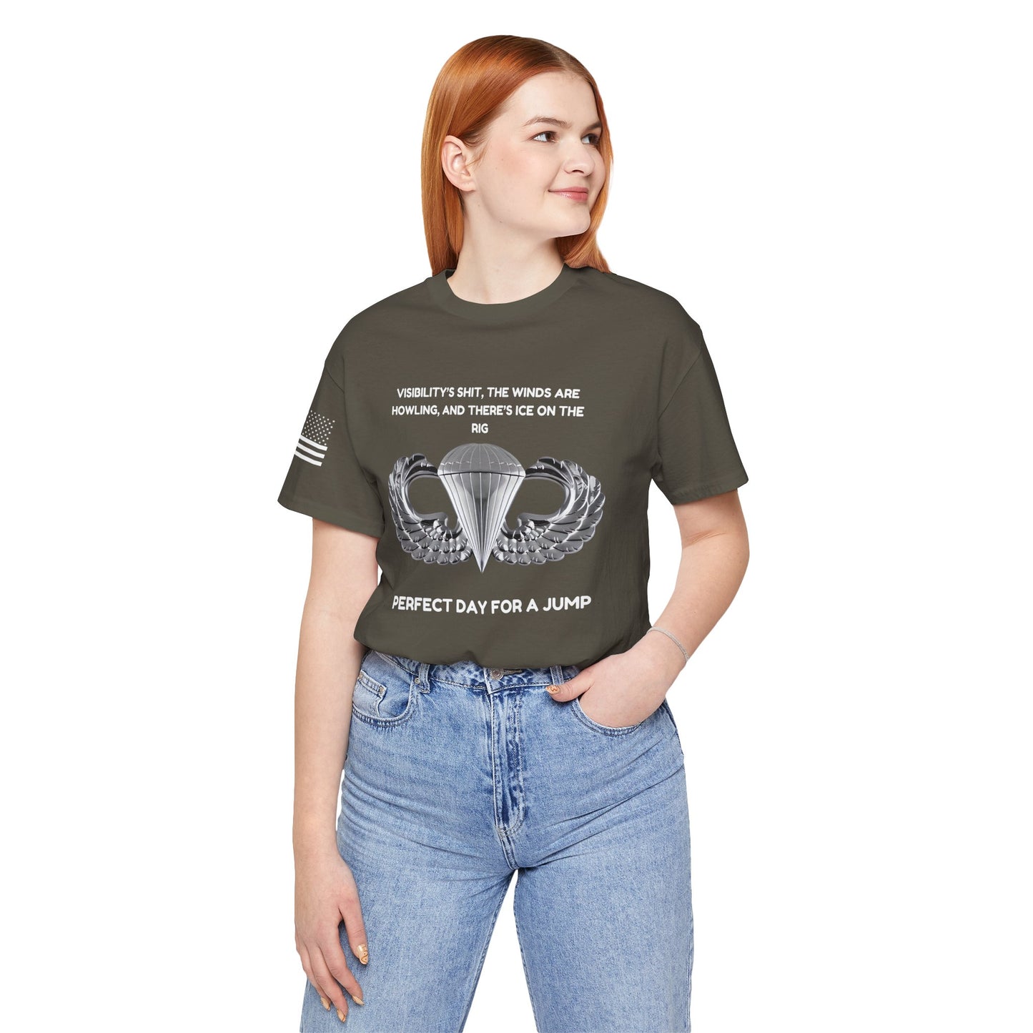 Airborne Military Unisex Tee - Army Navy Marines Airforce, Lightweight Airlume Cotton Shirt, Casual & Semi-Formal Wear, Military Holidays,