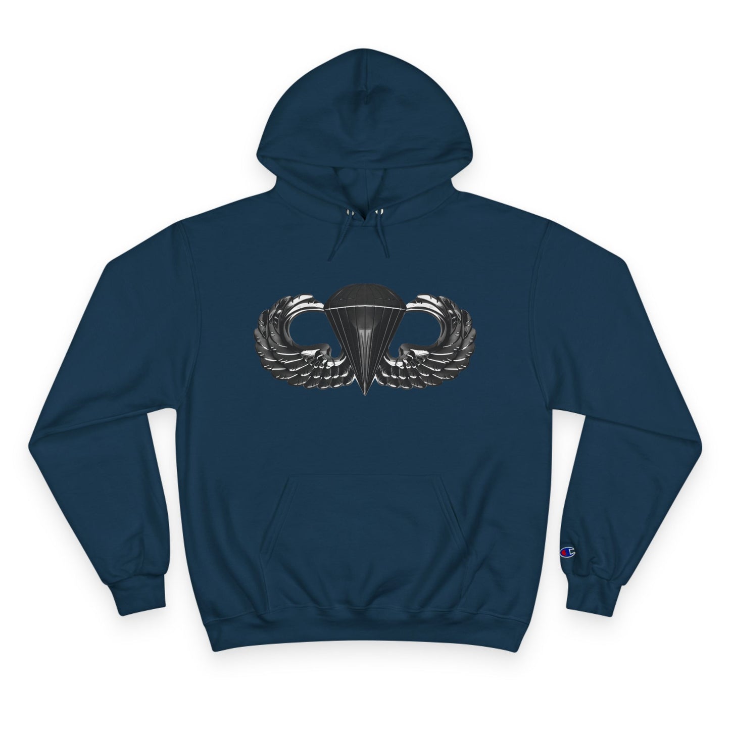 Champion Hoodie with Airborne Black Wings Design - Stylish and Comfy for Active Lifestyles