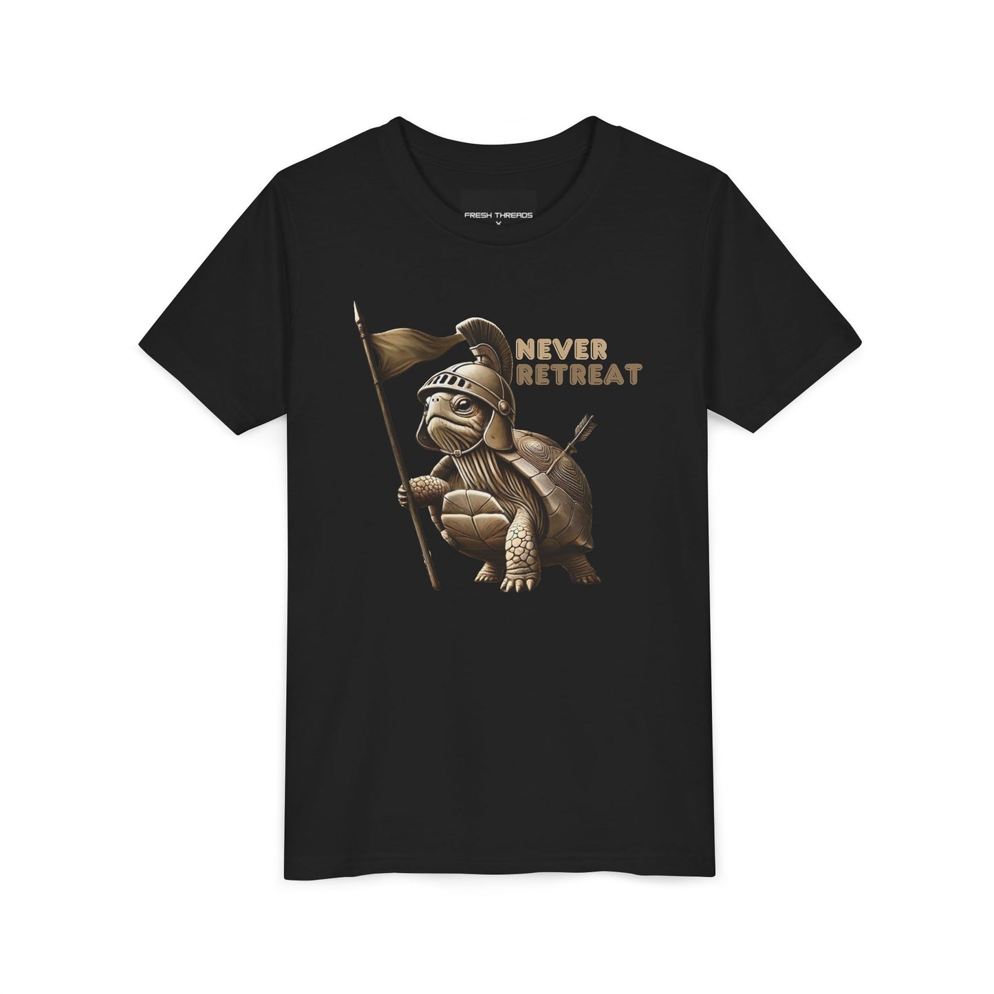 Youth Short Sleeve Tee - Never Retreat Warrior Turtle Design