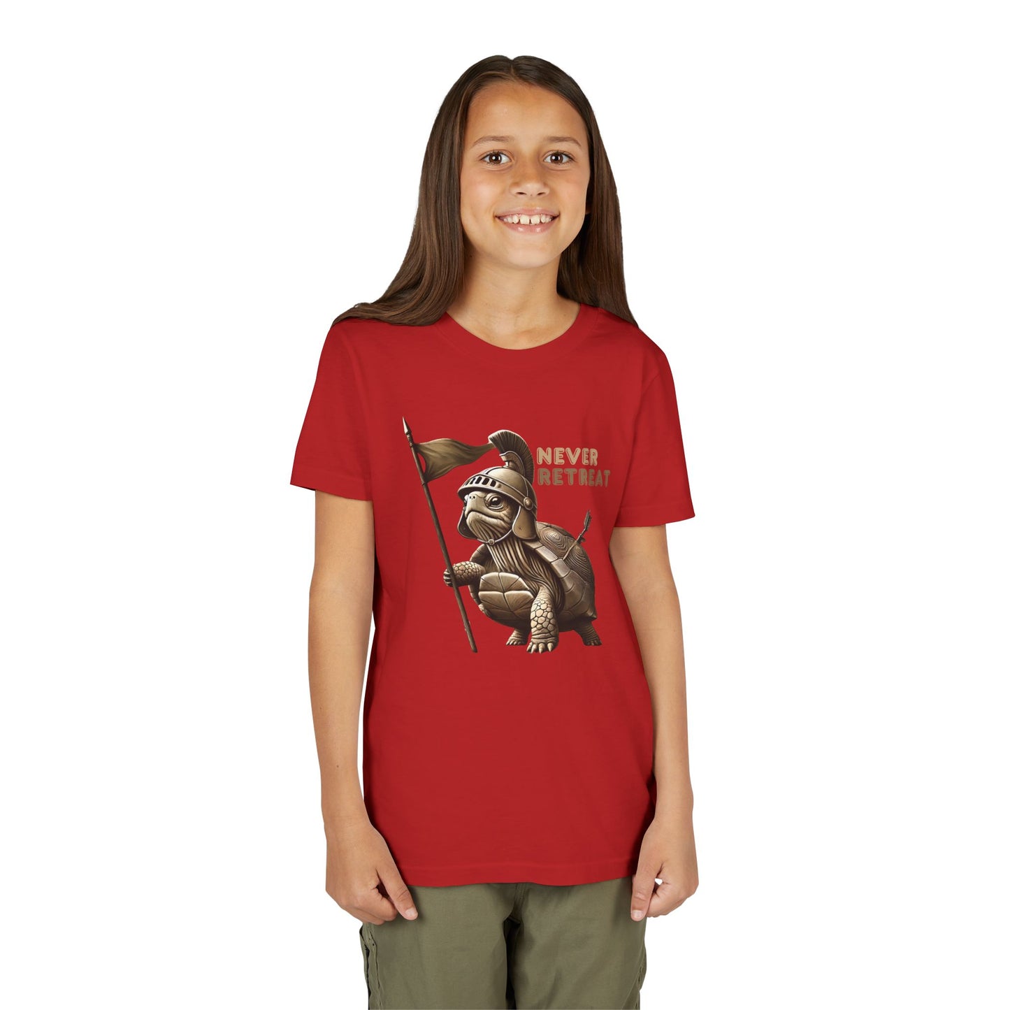 Youth Short Sleeve Tee - Never Retreat Warrior Turtle Design