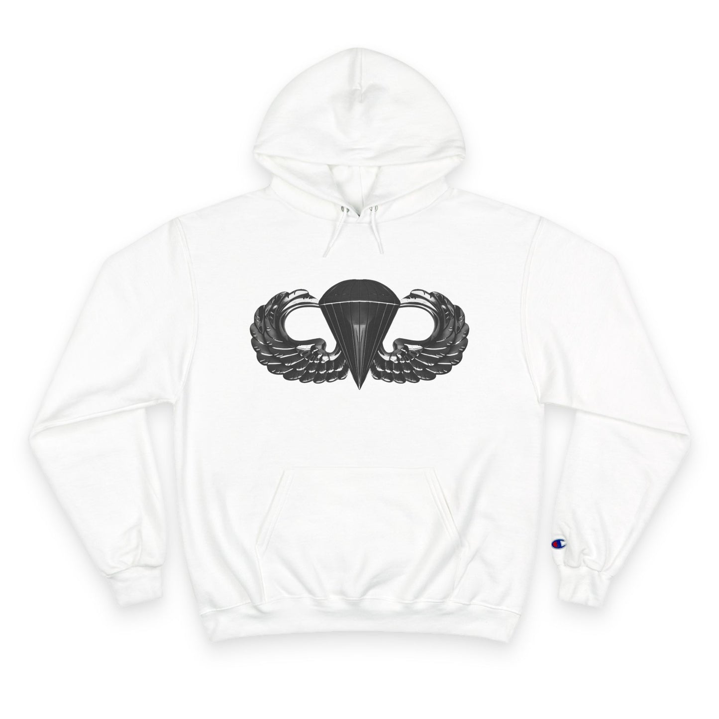 Champion Hoodie with Airborne Black Wings Design - Stylish and Comfy for Active Lifestyles