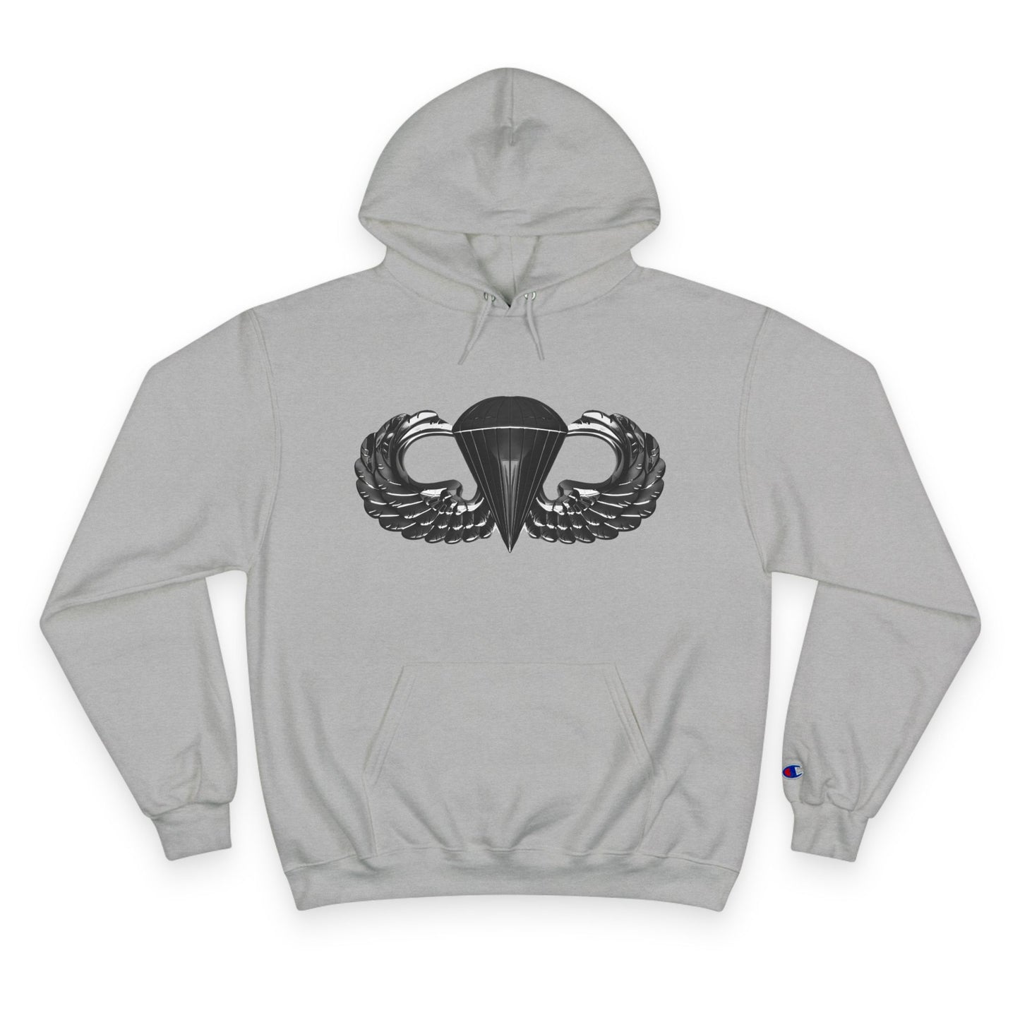 Champion Hoodie with Airborne Black Wings Design - Stylish and Comfy for Active Lifestyles