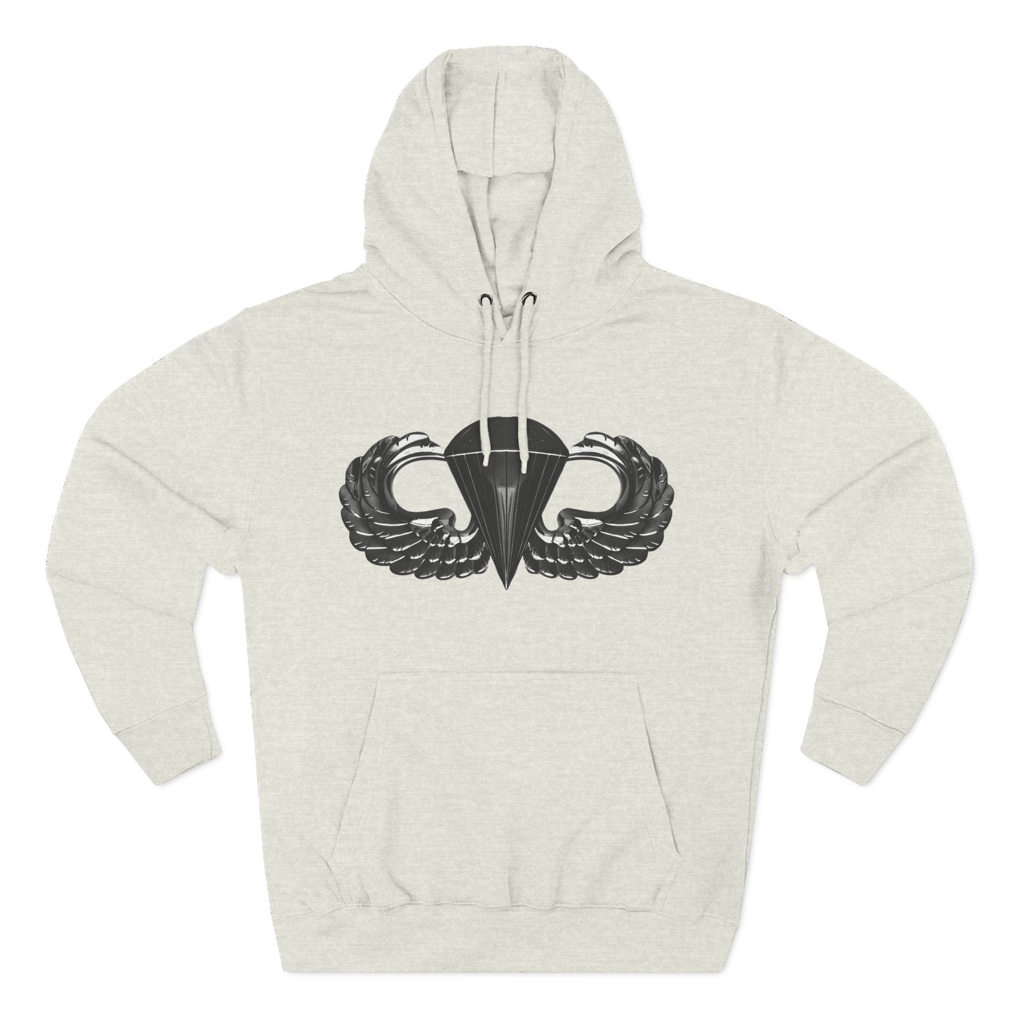 Airborne Black Winged, Cozy Three-Panel Fleece Hoodie for Everyday Comfort