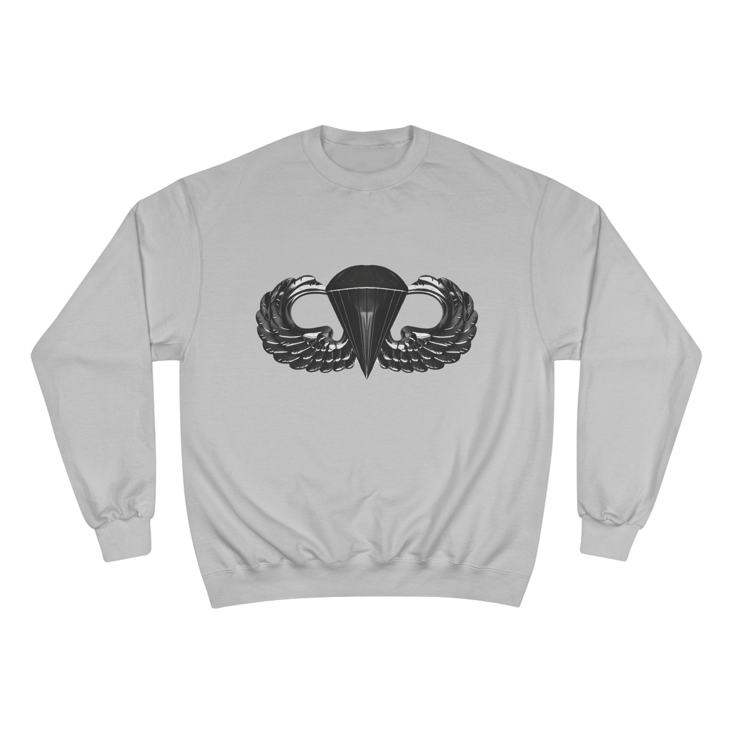 Champion Sweatshirt with Airborne Black Winged Design - Perfect for Casual Outings and Celebrations