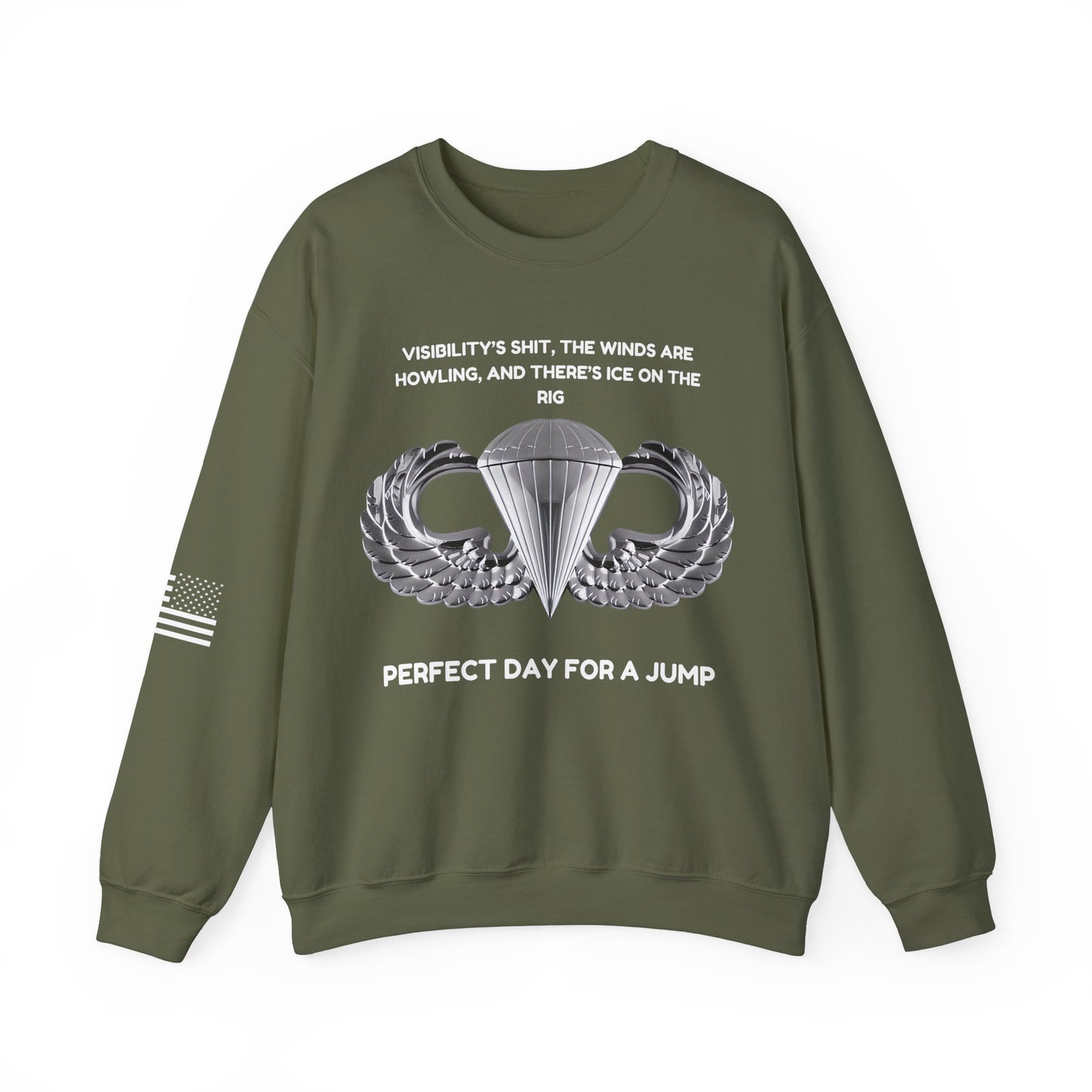 Airborne Sweatshirt, Perfect Day Crewneck, Adventure Apparel, Sporty Military Gift, Motivational Clothing