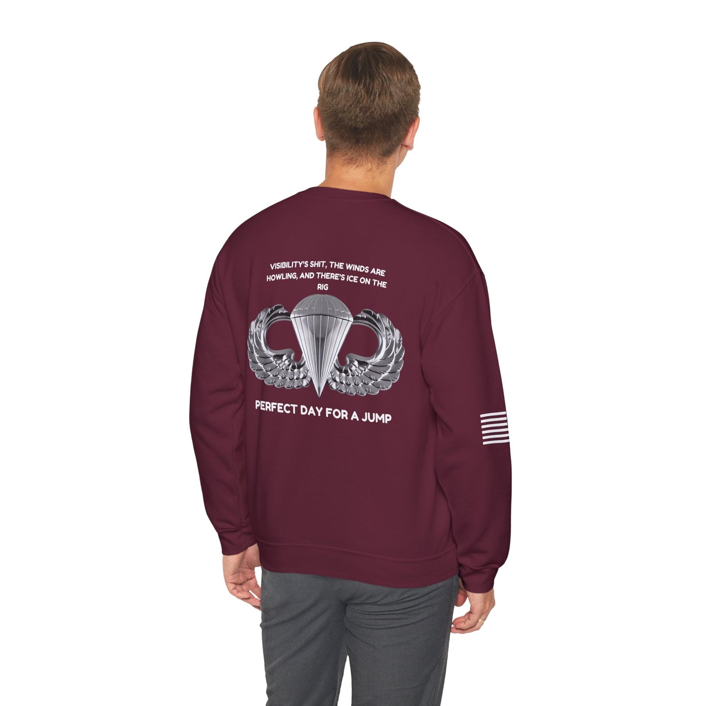 Airborne Sweatshirt, Perfect Day Crewneck, Adventure Apparel, Sporty Military Gift, Motivational Clothing