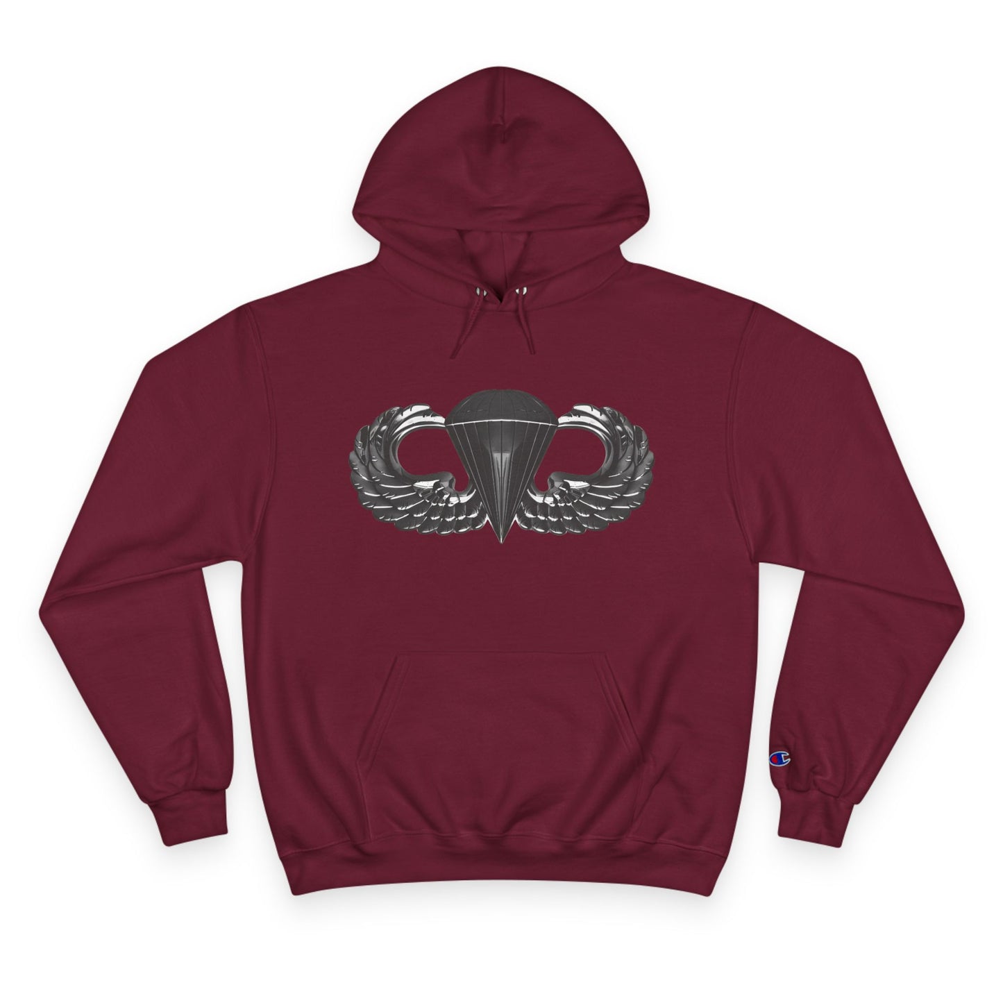 Champion Hoodie with Airborne Black Wings Design - Stylish and Comfy for Active Lifestyles