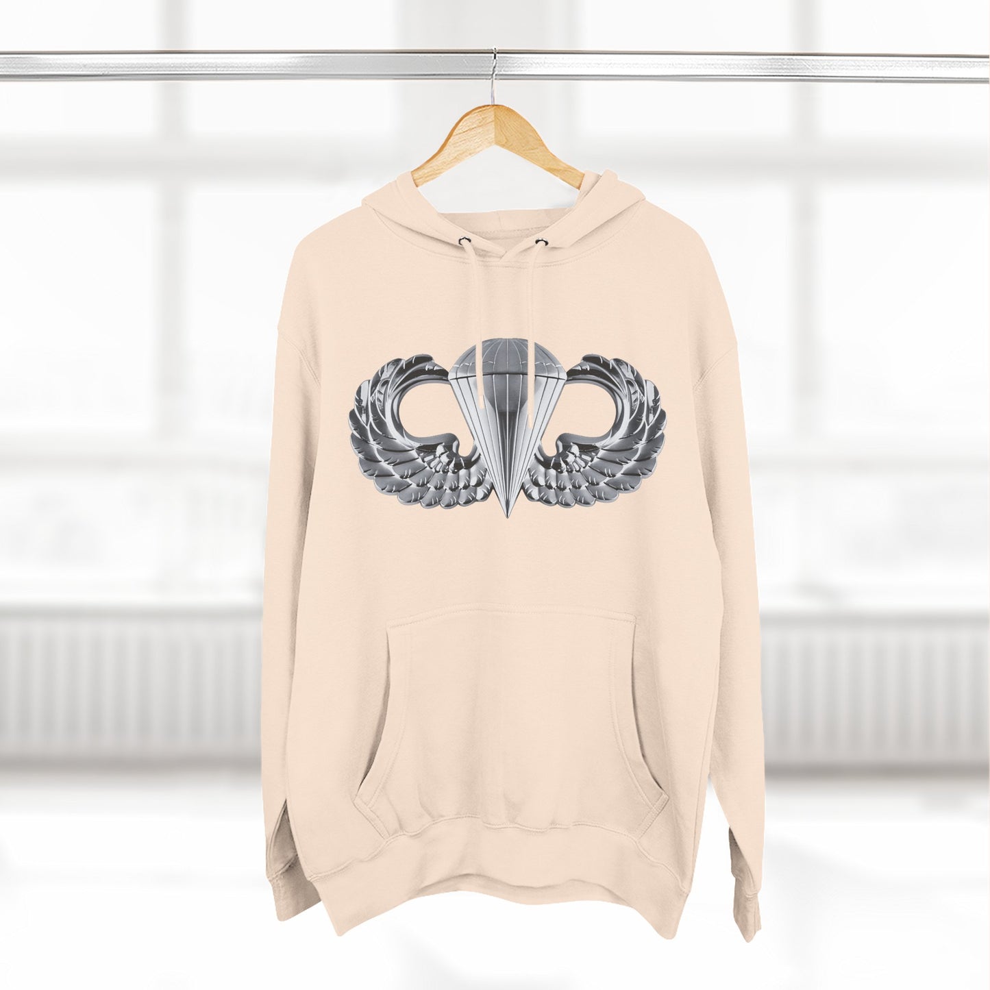 Airborne Silver Winged Cozy Three-Panel Fleece Hoodie for Everyday Comfort