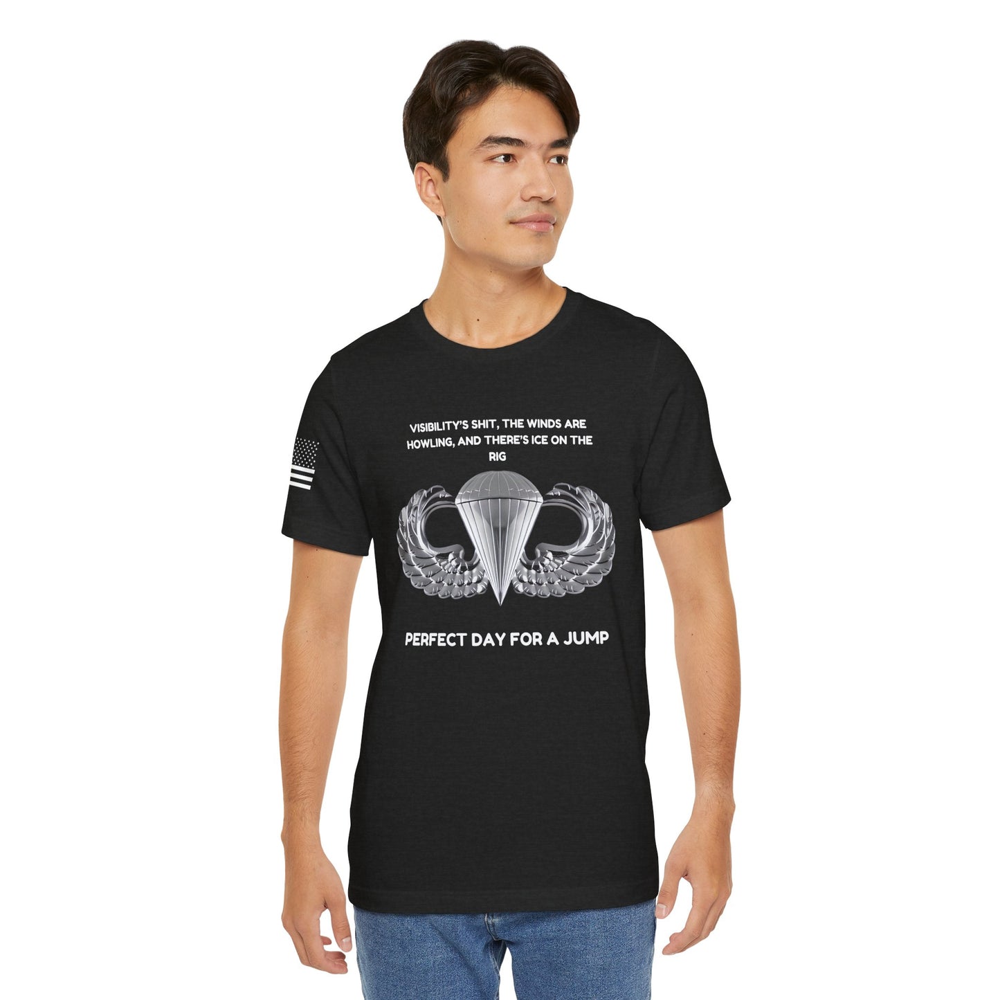 Airborne Military Unisex Tee - Army Navy Marines Airforce, Lightweight Airlume Cotton Shirt, Casual & Semi-Formal Wear, Military Holidays,