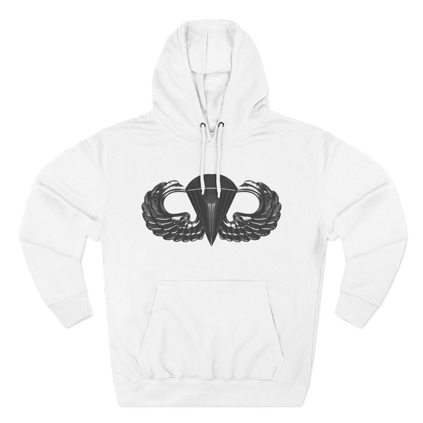 Airborne Black Winged, Cozy Three-Panel Fleece Hoodie for Everyday Comfort