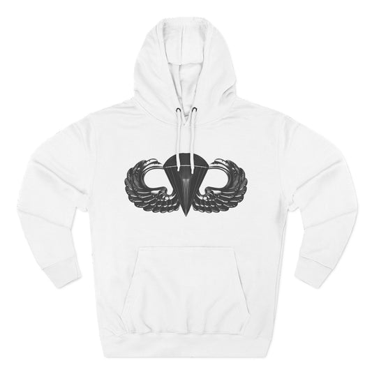 Airborne Black Winged, Cozy Three-Panel Fleece Hoodie for Everyday Comfort