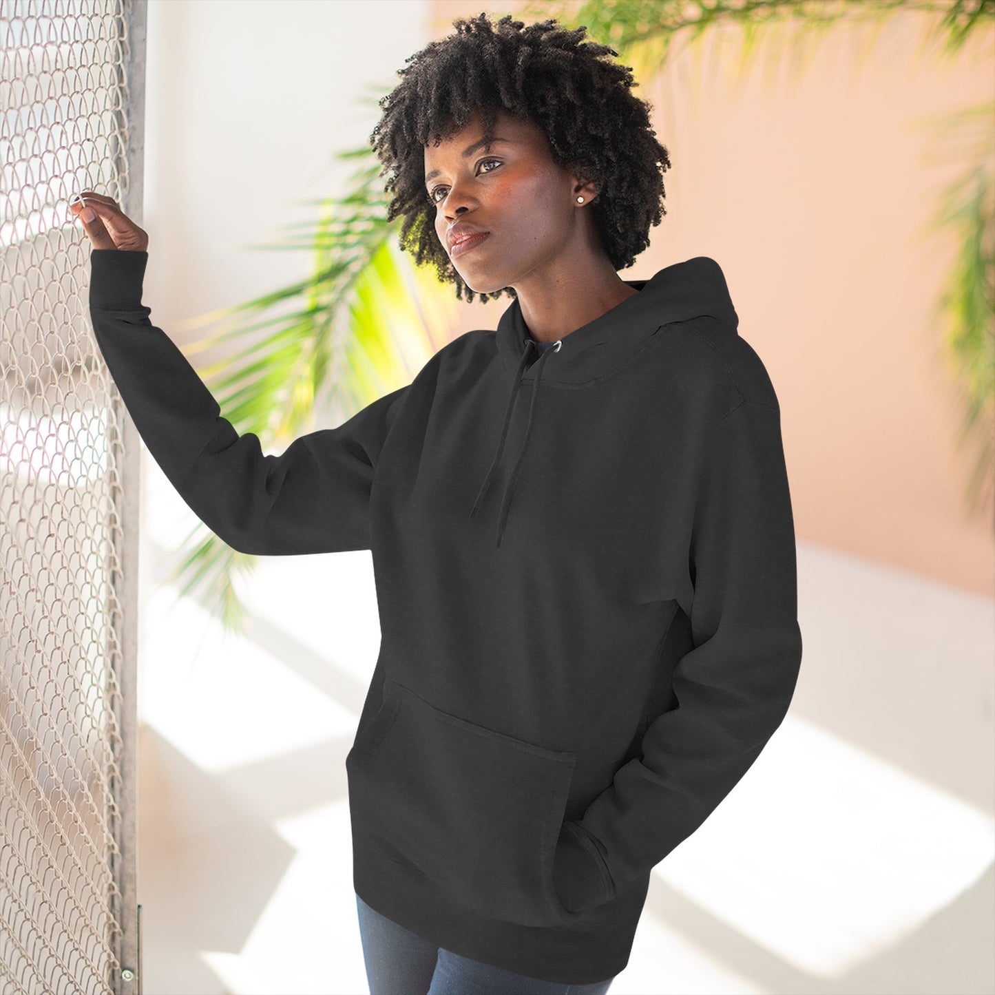 Airborne Silver Winged On Back, Cozy Three-Panel Fleece Hoodie for Everyday Comfort